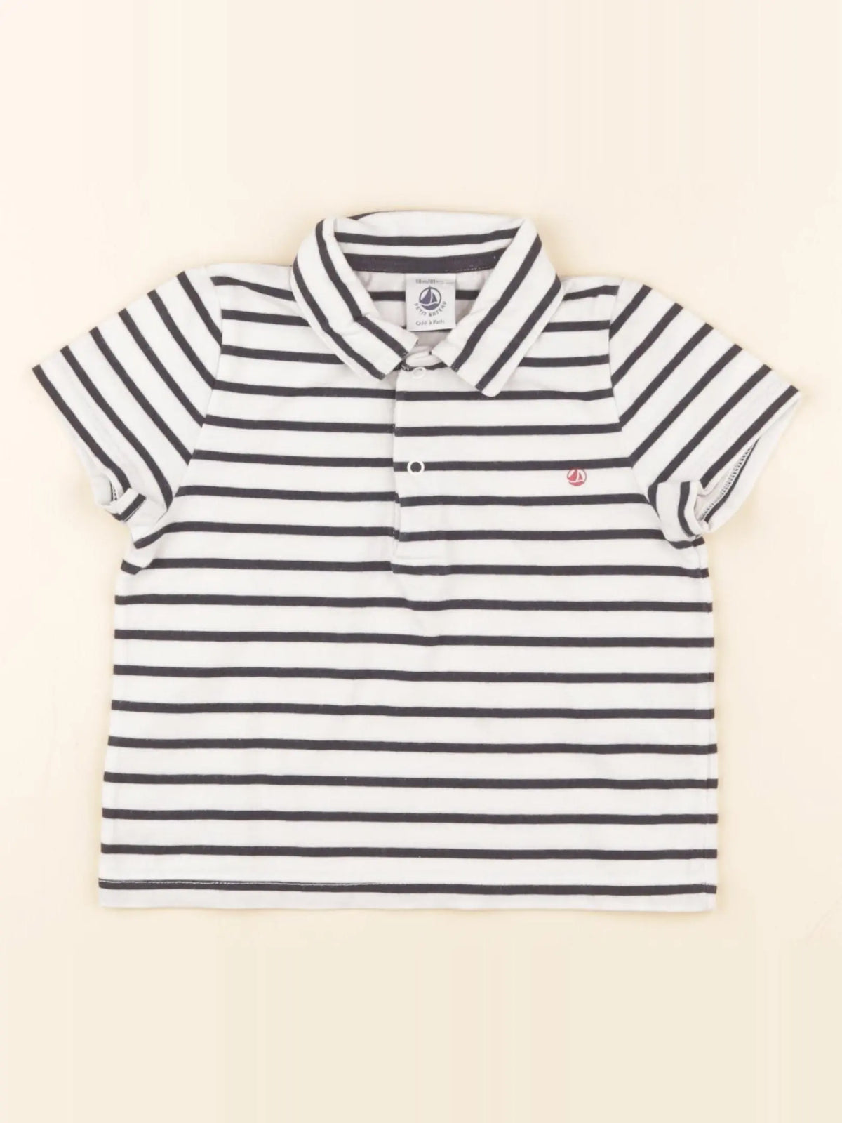 Petit Bateau - polo bleu - 18 mois