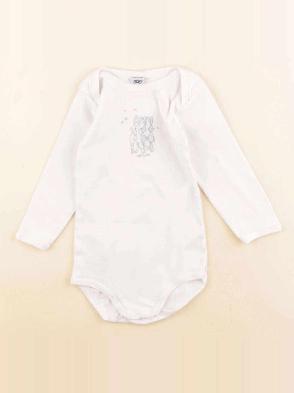 Petit Bateau - body blanc - 12 mois
