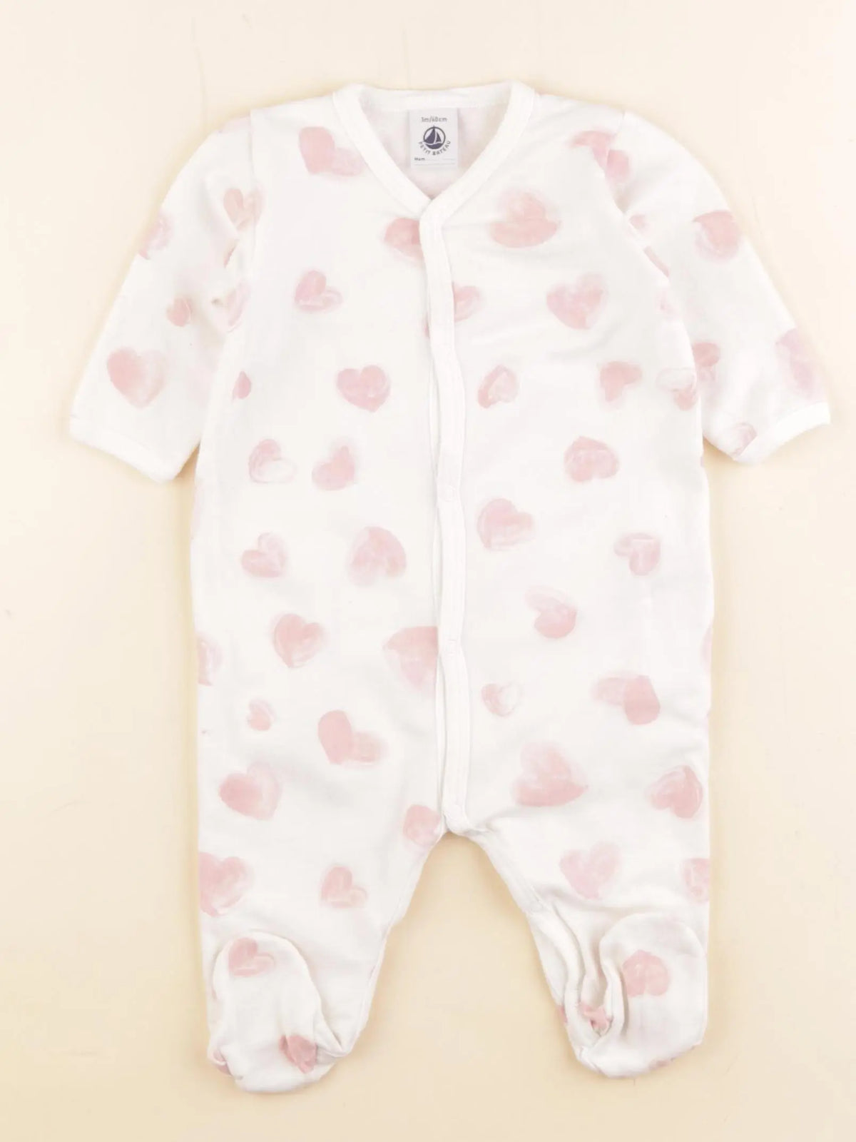 Petit Bateau - pyjama coton rose - 3 mois