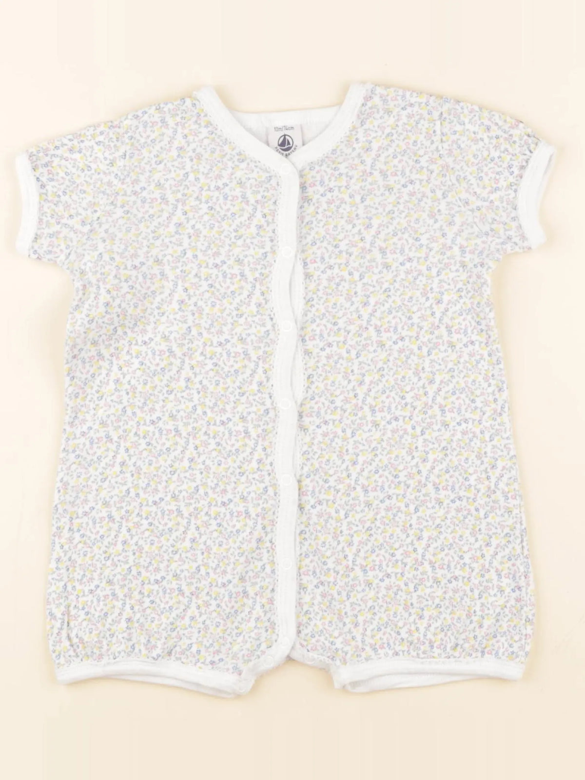 Petit Bateau - pyjama coton blanc - 12 mois