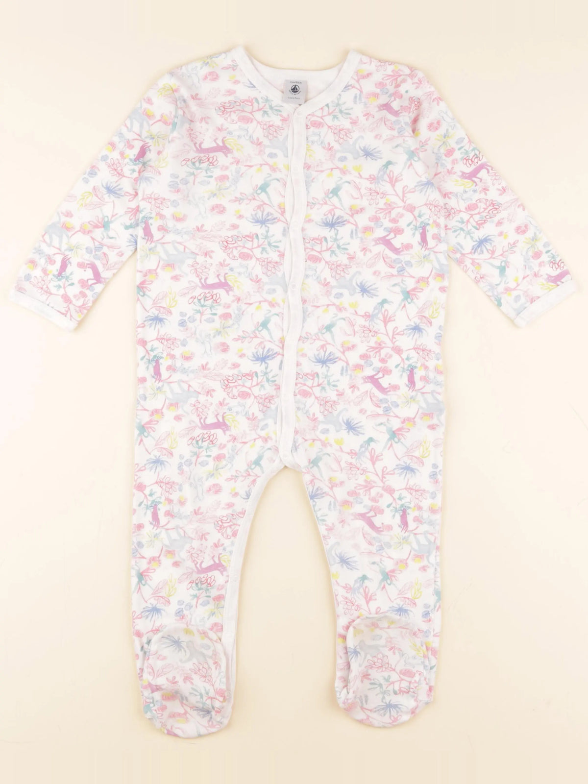 Petit Bateau - pyjama coton blanc - 24 mois