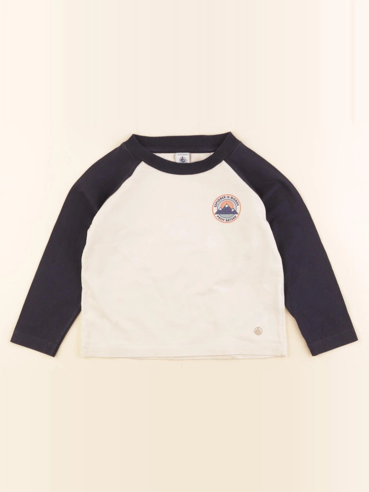 Petit Bateau - tee-shirt beige, bleu - 4 ans