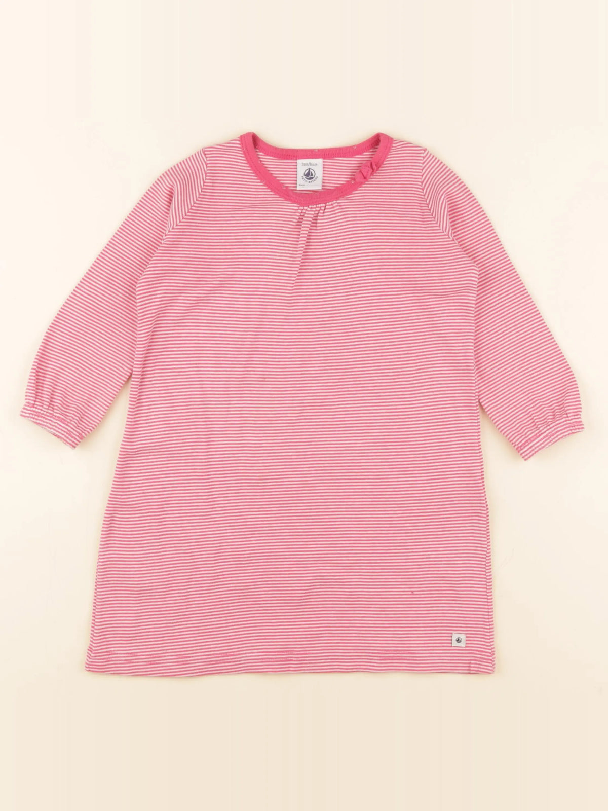 Petit Bateau - chemise de nuit coton rose - 2 ans