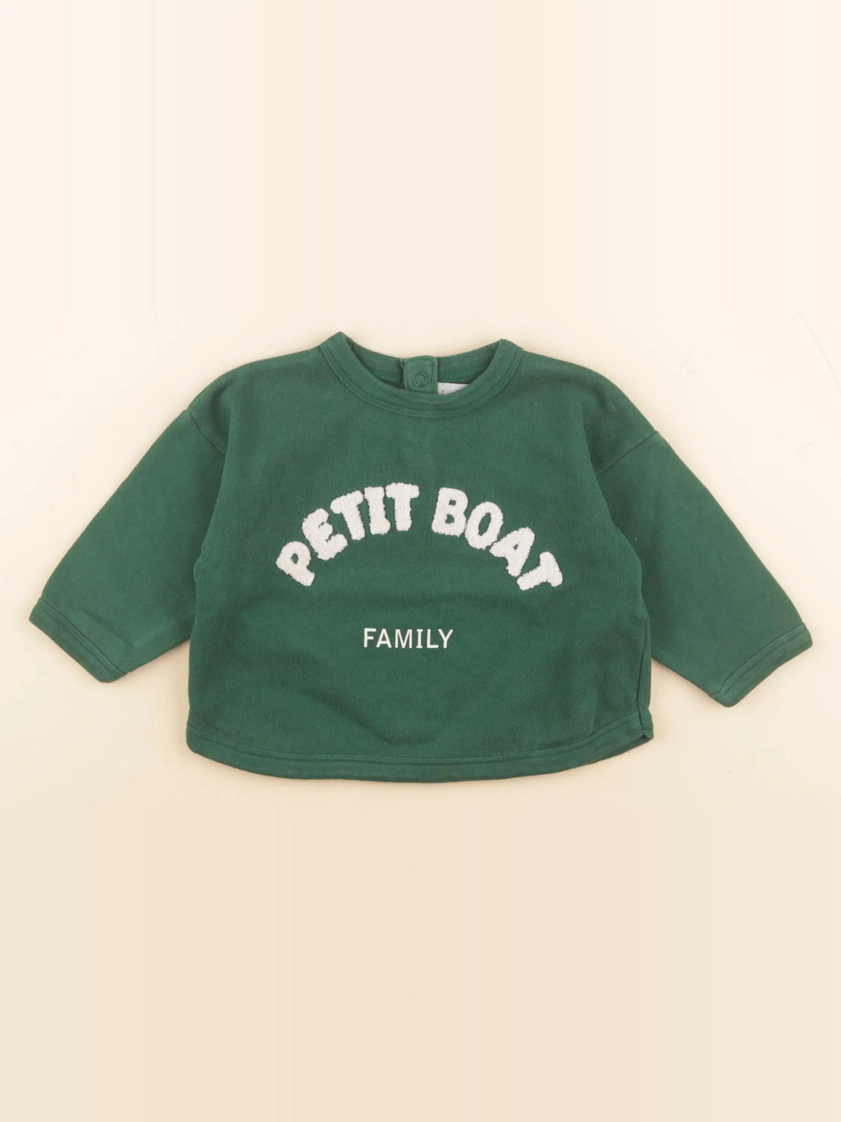 Petit Bateau - sweat vert - 12 mois