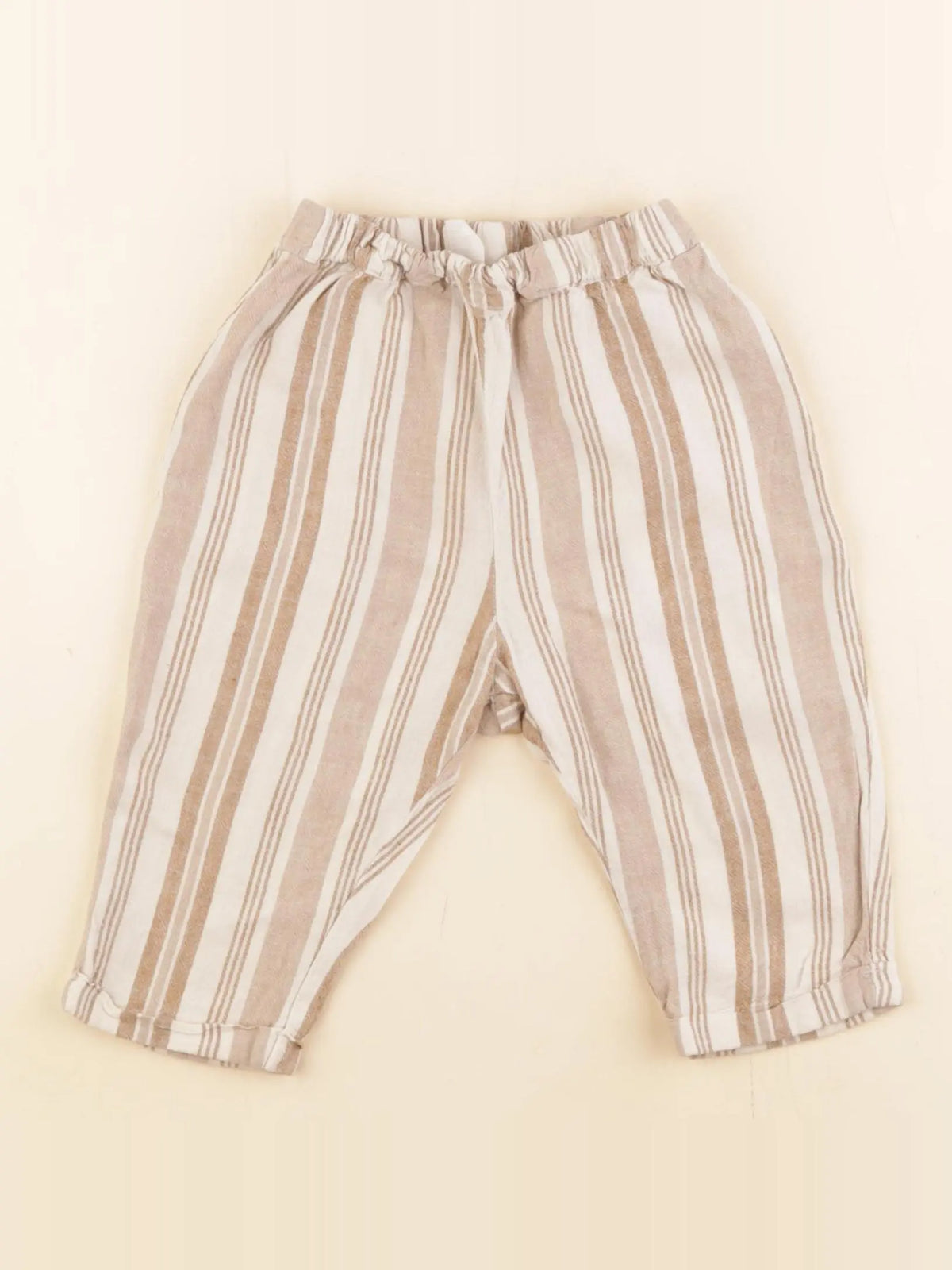 H&M - pantalon beige, marron - 6/9 mois