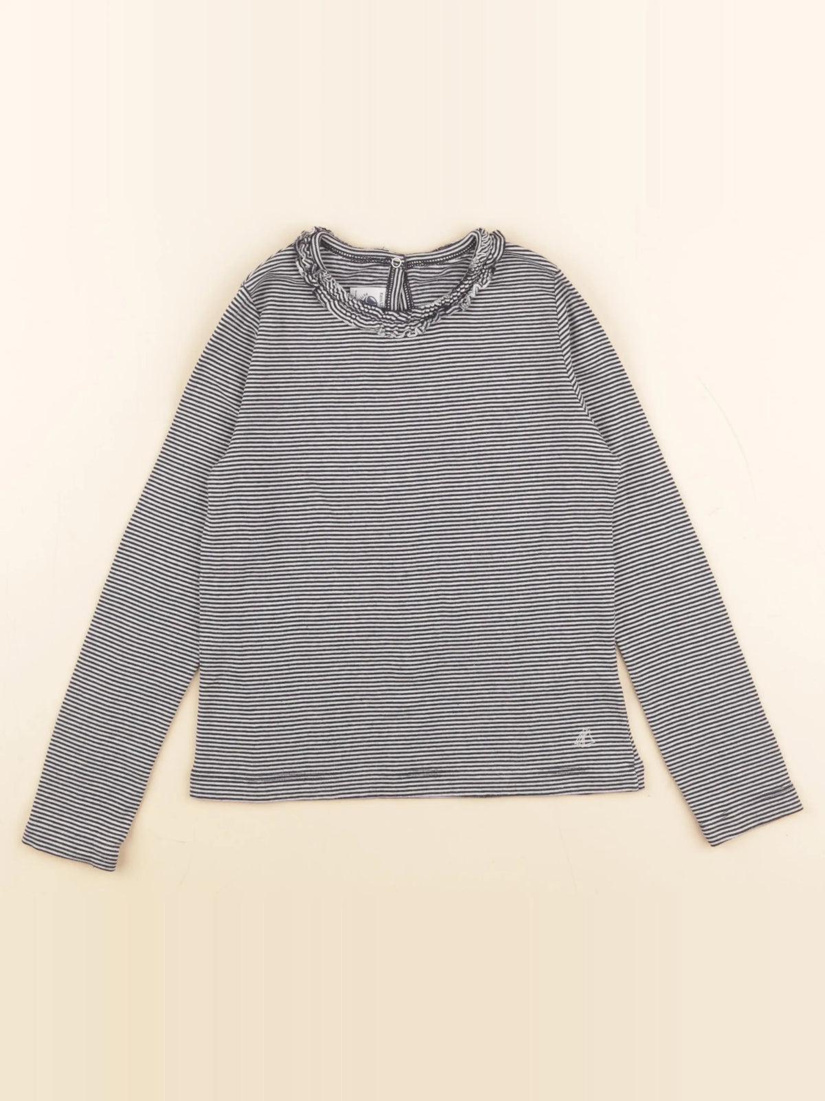 Petit Bateau - tee-shirt blanc, bleu - 8 ans