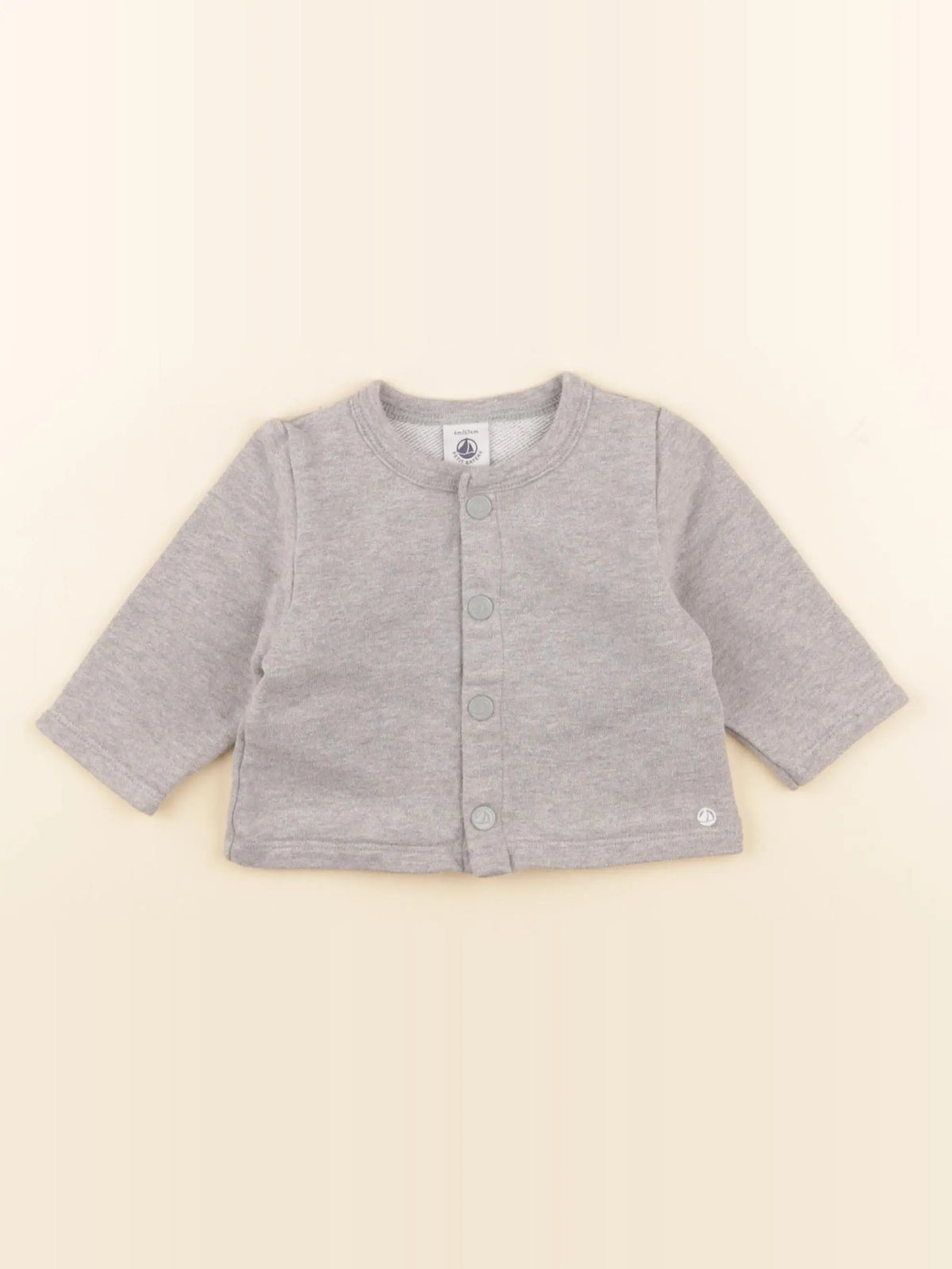 Petit Bateau - sweat gris - 6 mois