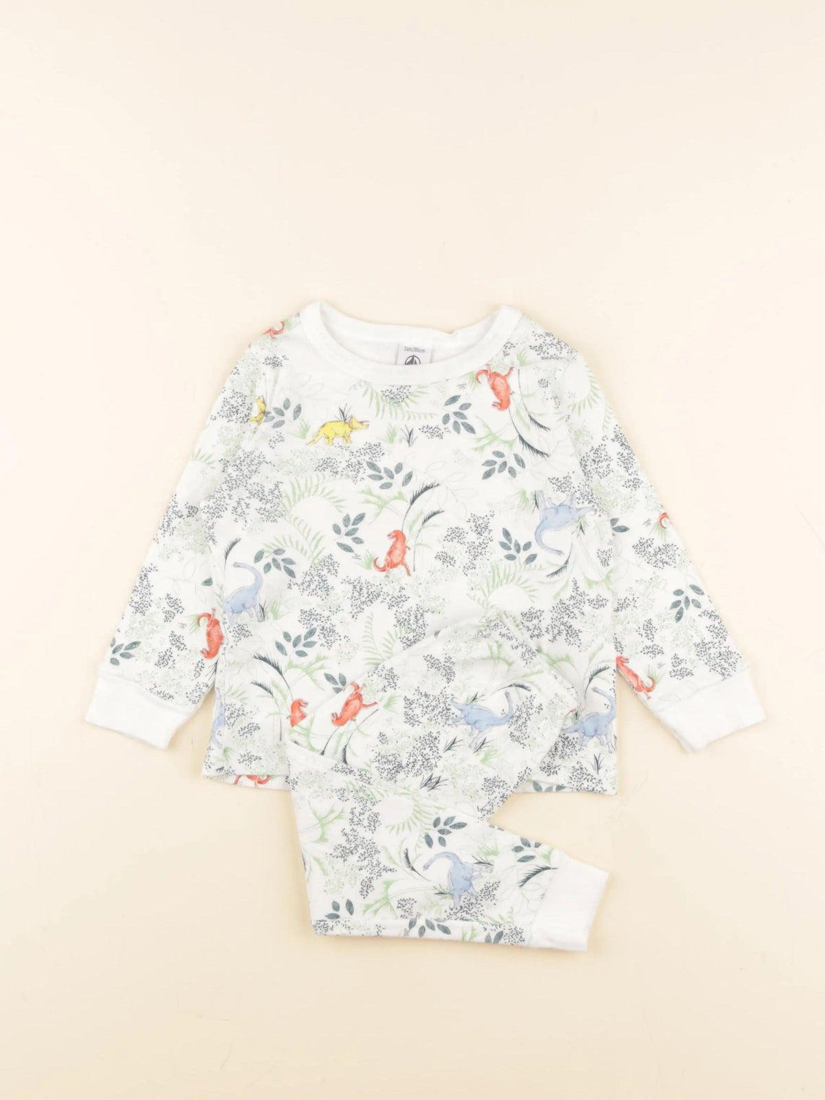 Petit Bateau - pyjama coton blanc - 2 ans