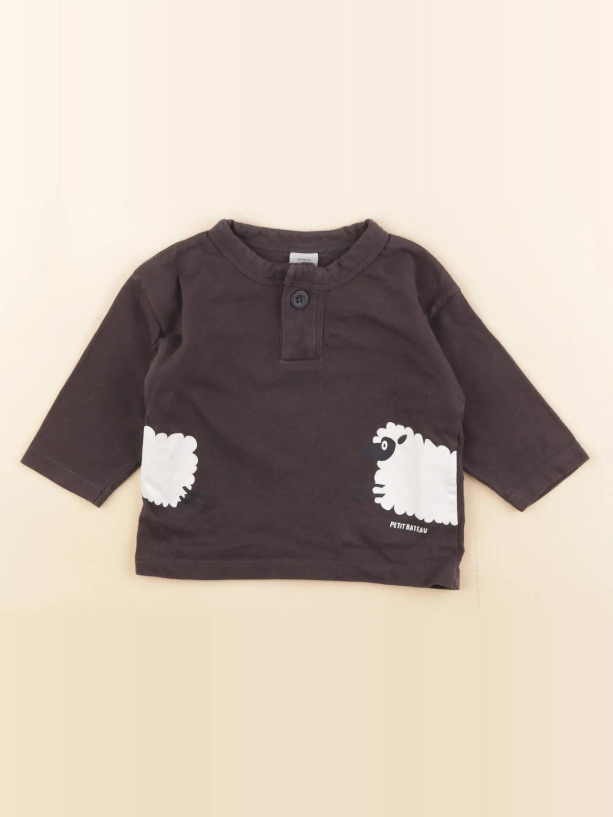 Petit Bateau - tee-shirt gris - 6 mois
