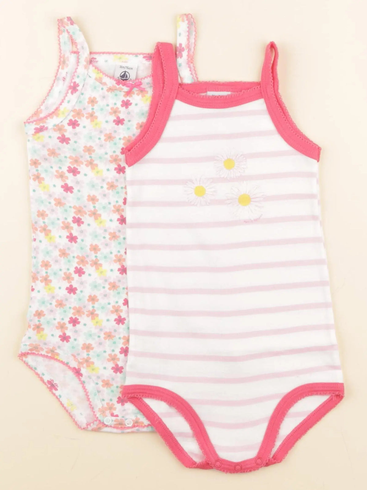 Petit Bateau - lot de 2 bodies en coton multicolore - 36 mois