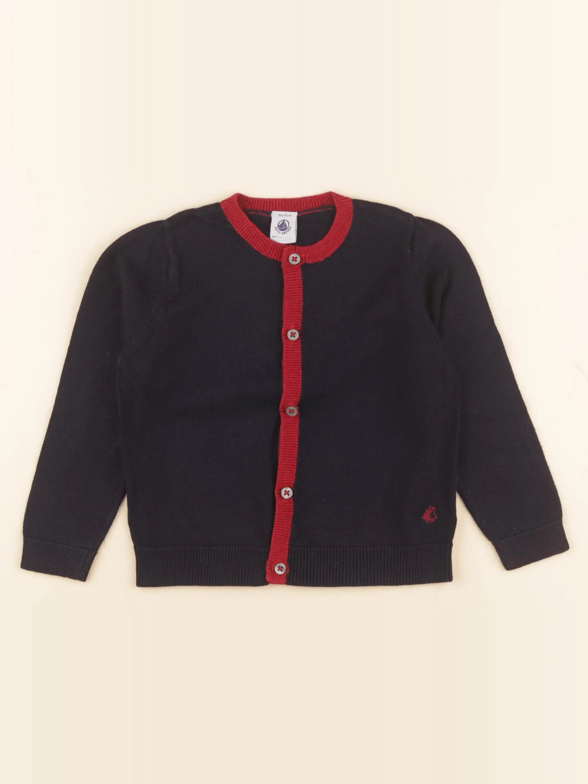 Petit Bateau - gilet bleu, rouge - 36 mois