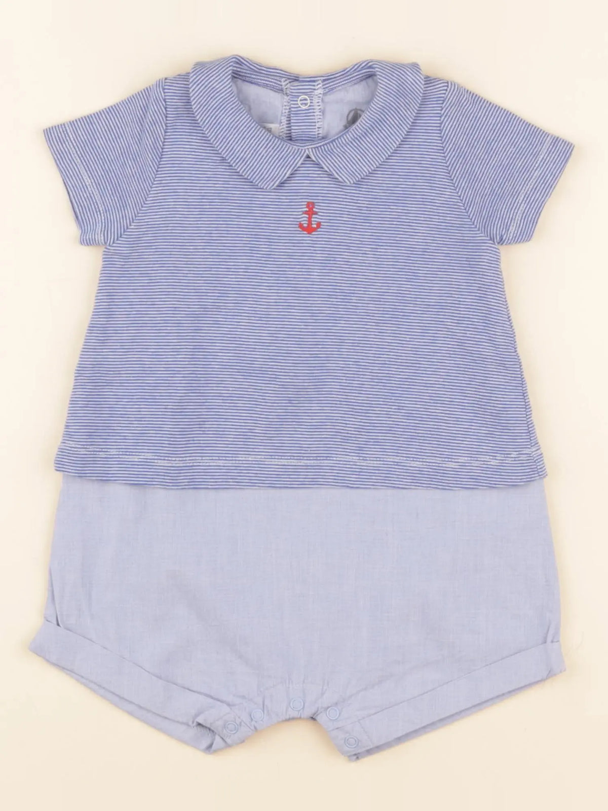 Petit Bateau - combinaison bleu - 6 mois