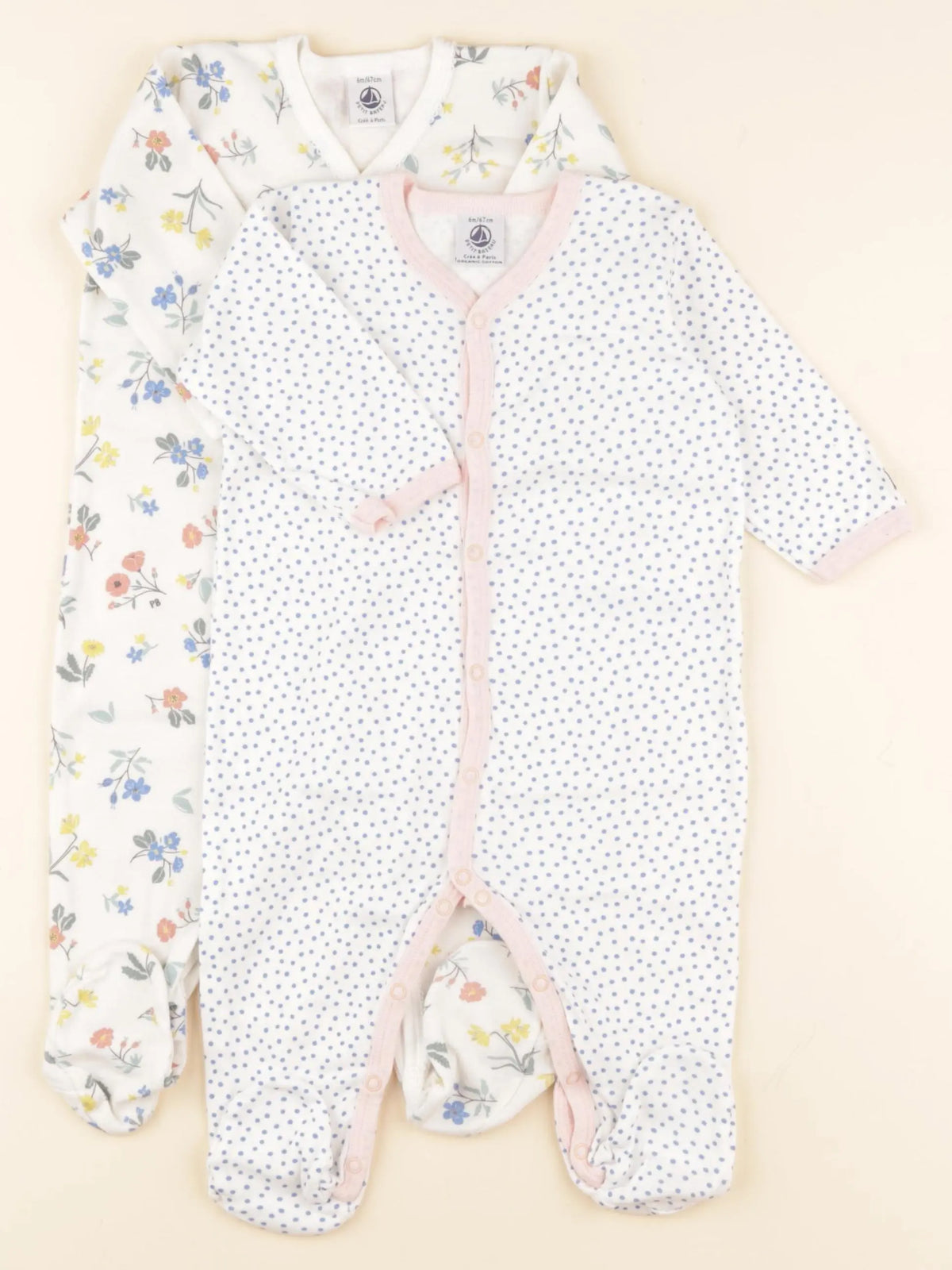 Petit Bateau - lot de 2 pyjamas coton multicolore - 6 mois