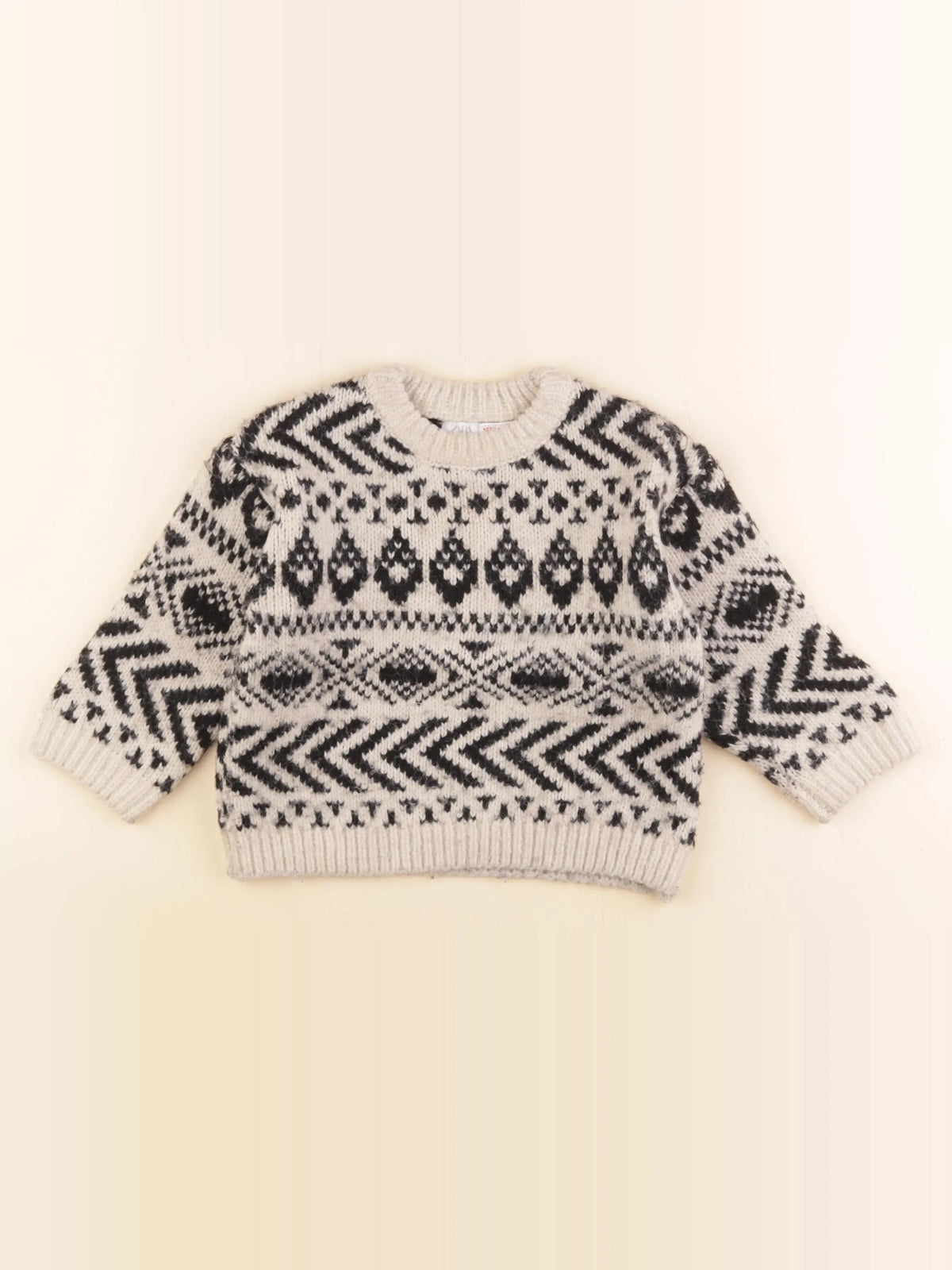Zara - pull blanc, noir - 2 ans