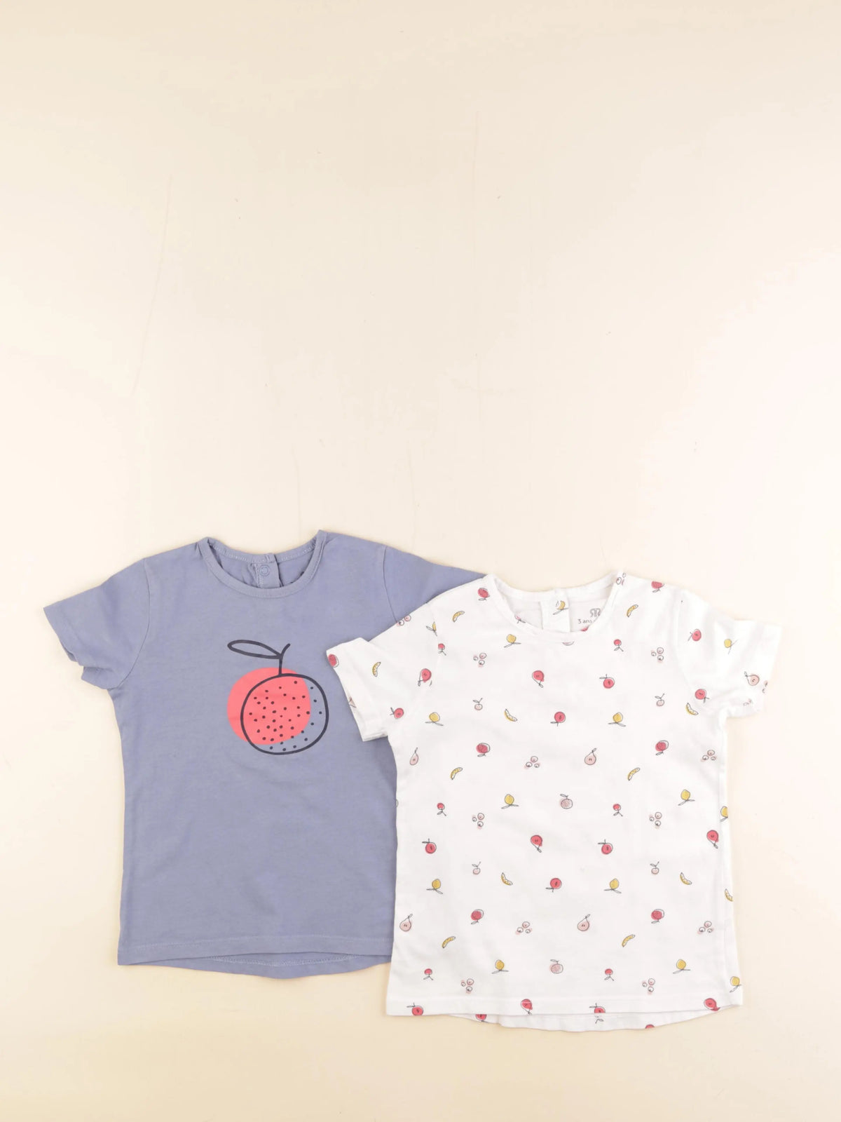 La Redoute - lot de 2 tee-shirts bleu, blanc - 3 ans
