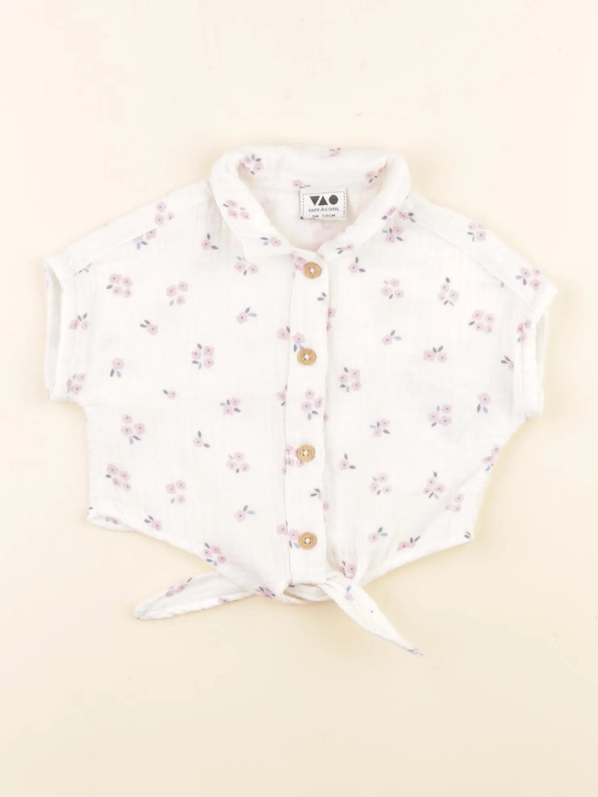 Tape à l'oeil - blouse velours blanc - 3 mois