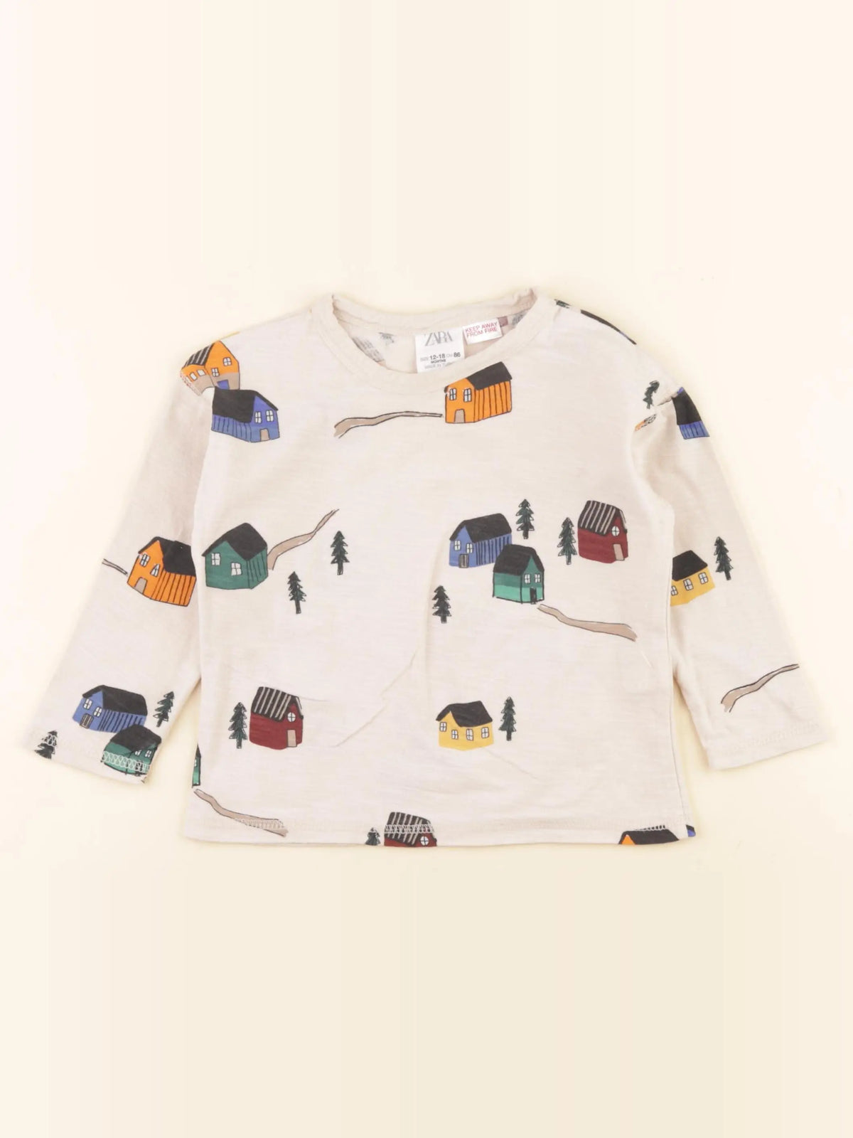 Zara - tee-shirt beige - 12/18 mois