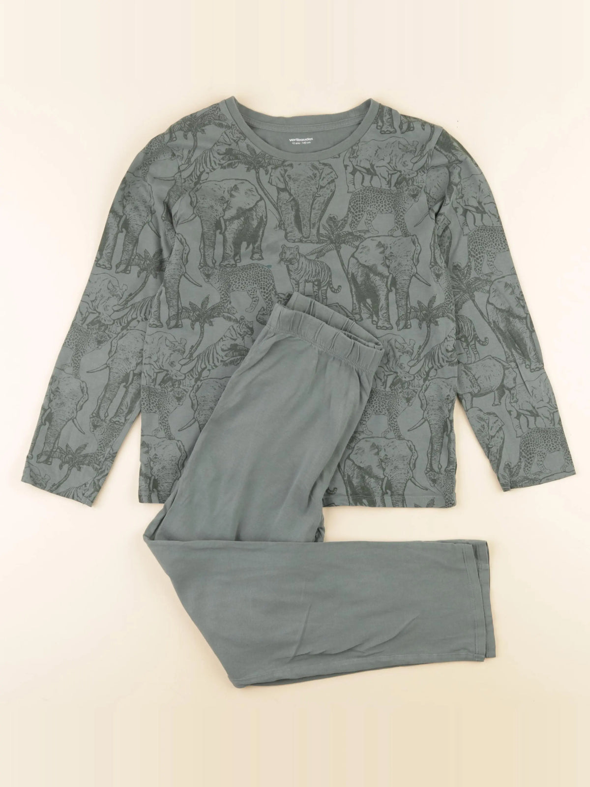 Vertbaudet - pyjama coton vert - 10 ans