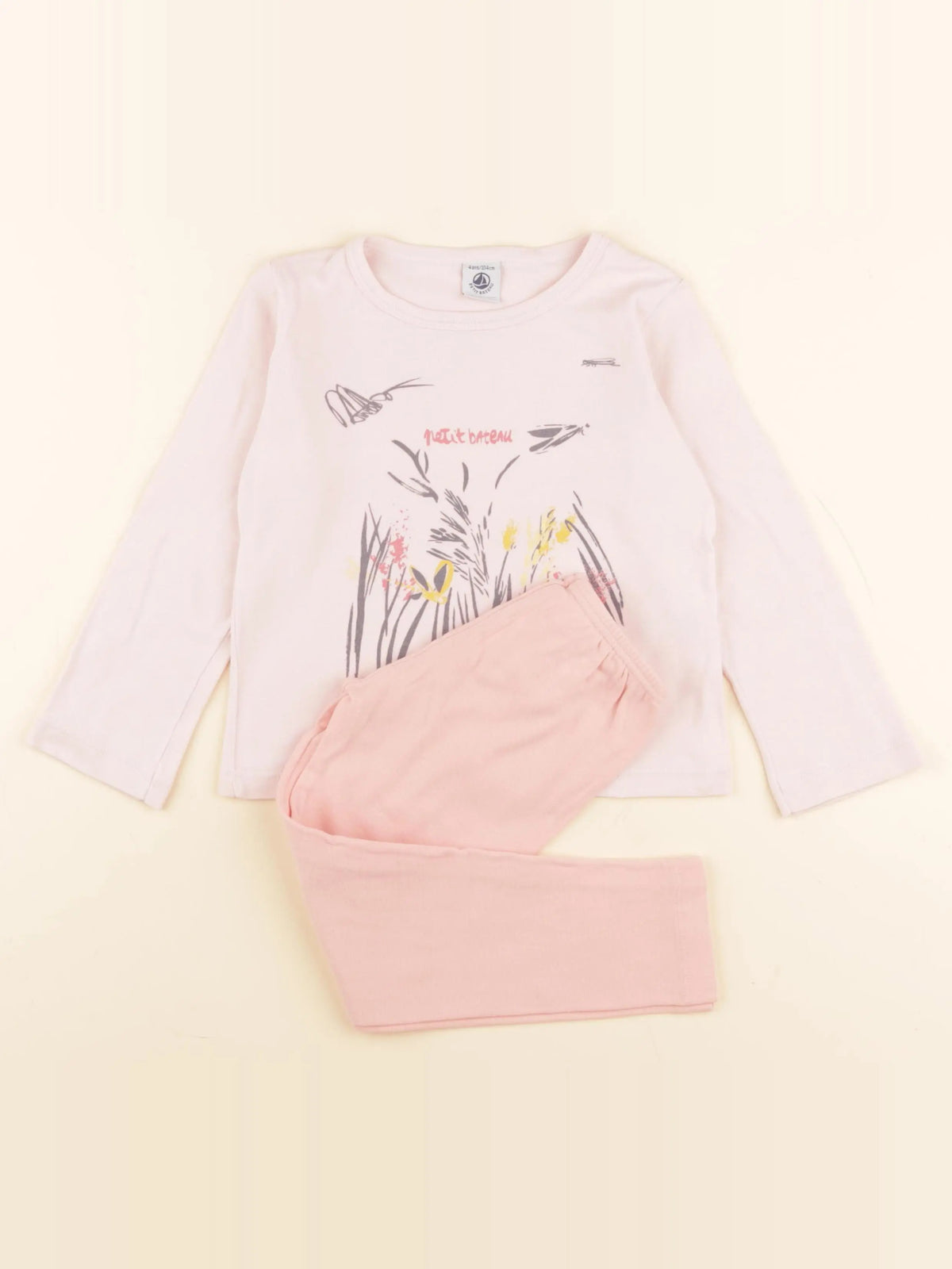 Petit Bateau - pyjama coton rose - 4 ans