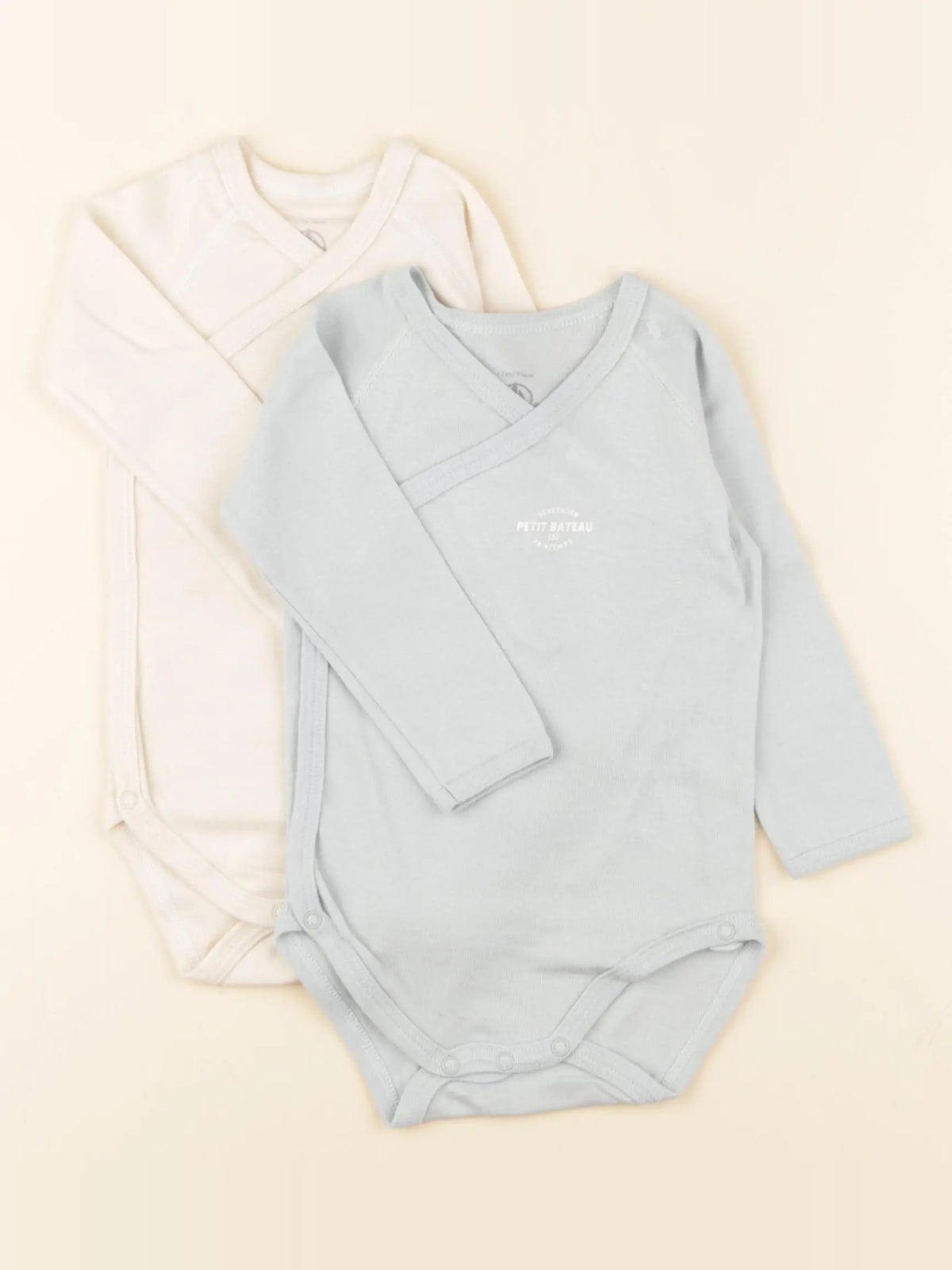 Petit Bateau - body bleu, blanc - 12 mois