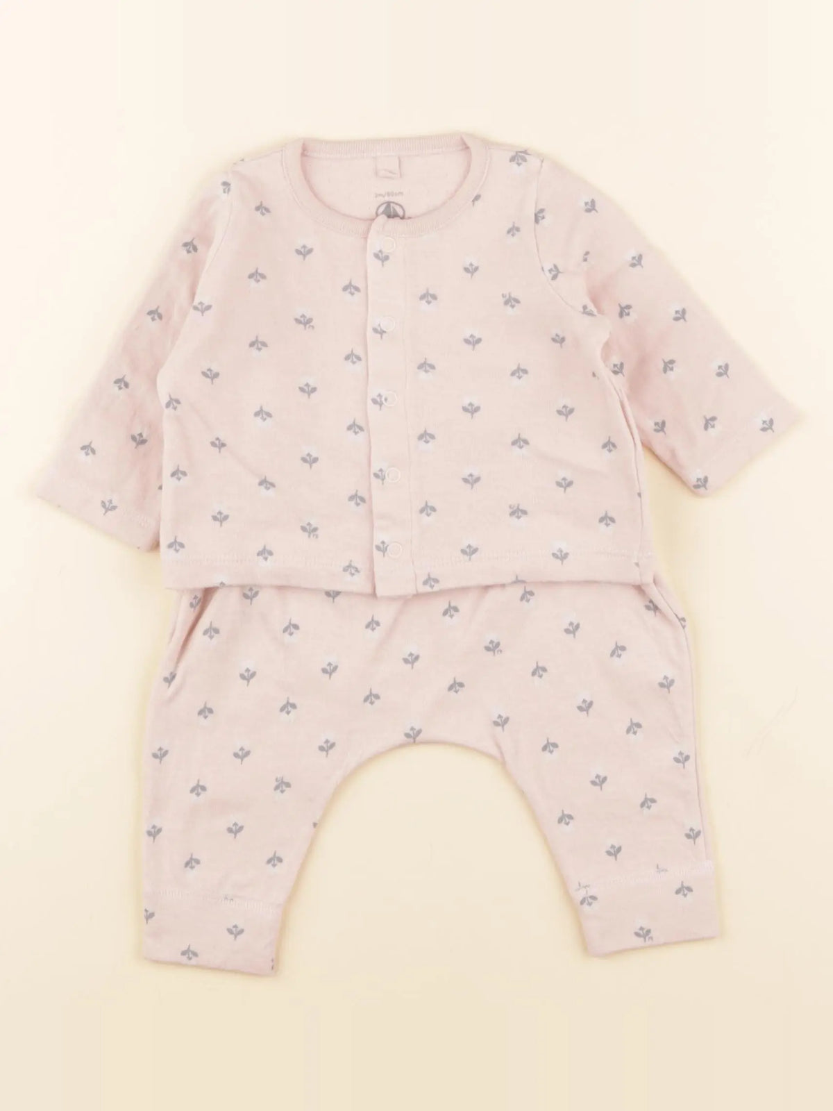 Petit Bateau - ensemble rose - 3 mois