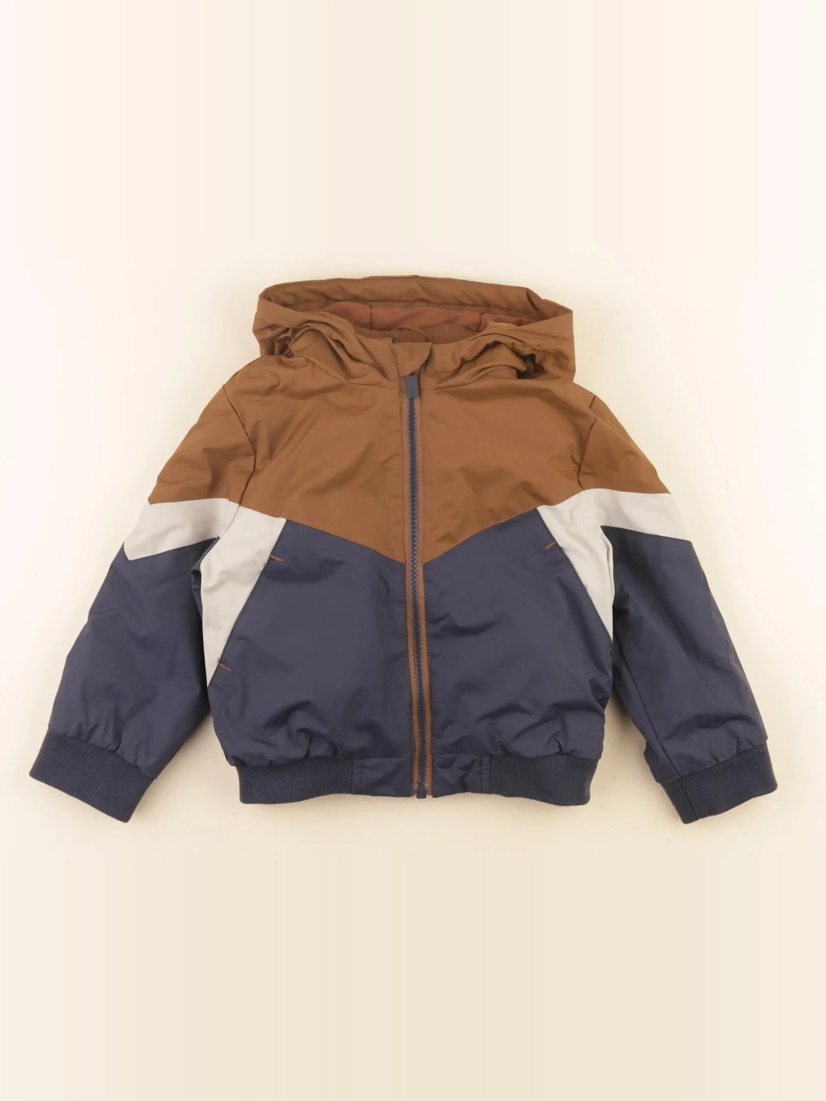 Vertbaudet - imperméable marron, bleu - 3 ans