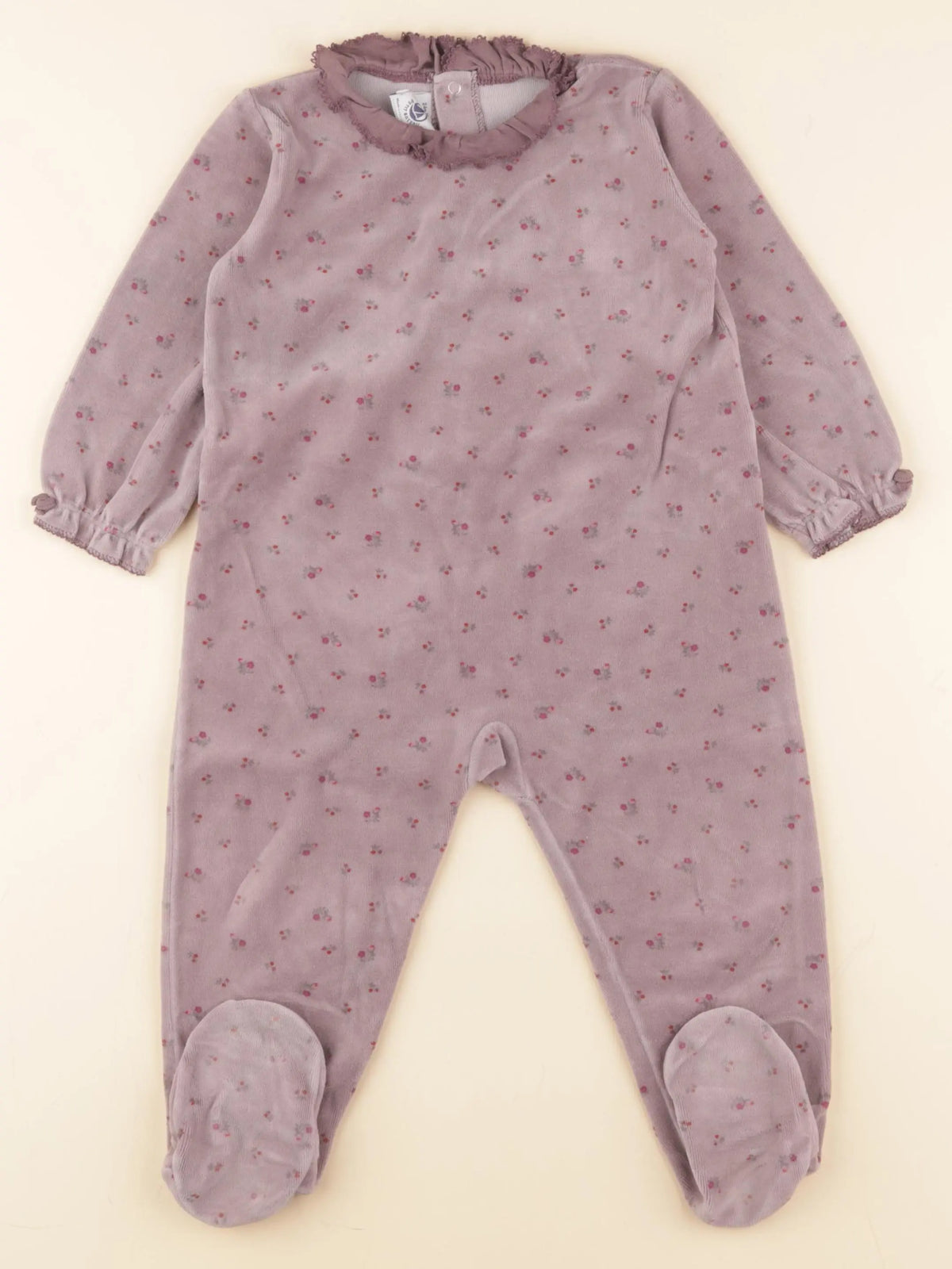 Petit Bateau - pyjama velours violet - 24 mois