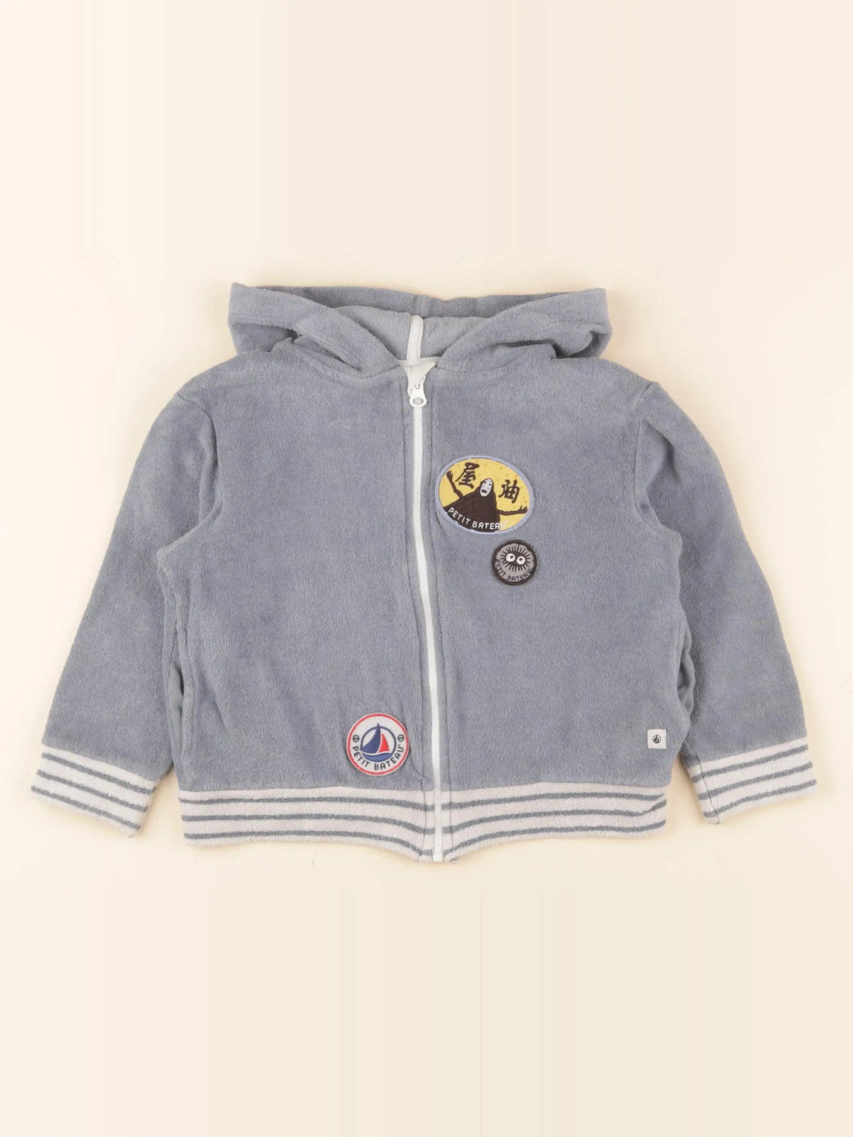 Petit Bateau - sweat éponge bleu - 3 ans