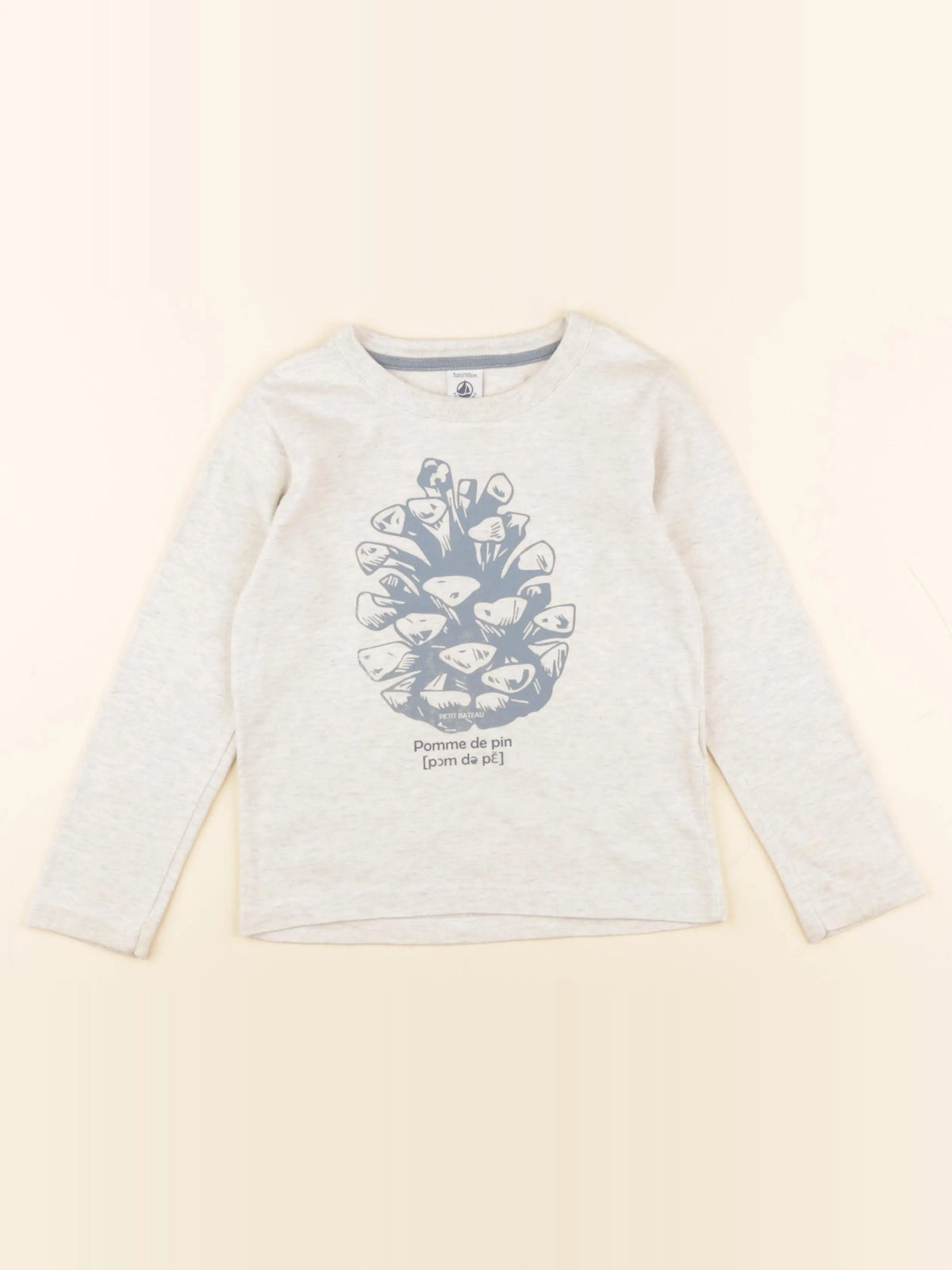 Petit Bateau - tee-shirt bleu, beige - 5 ans