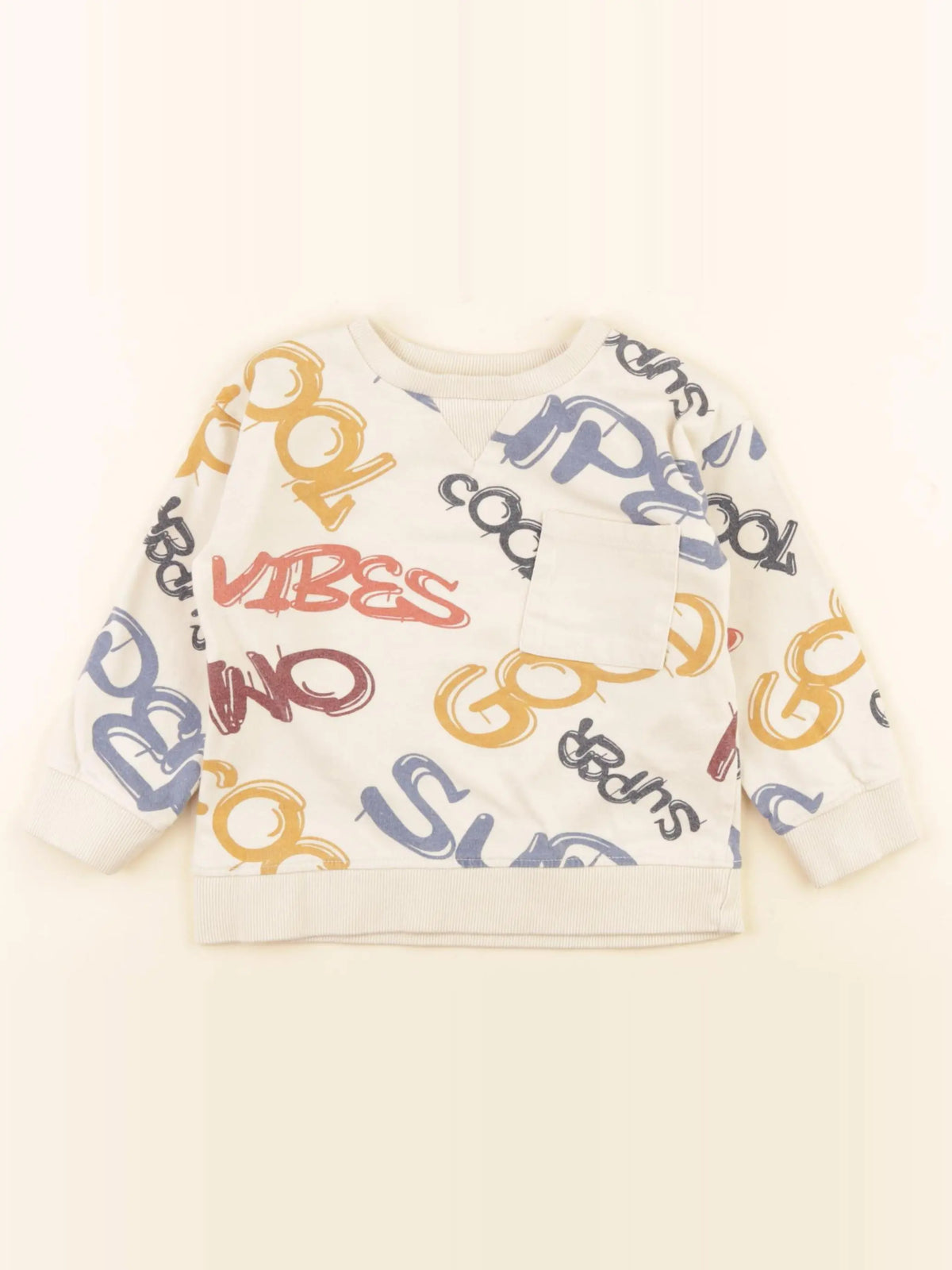 Vertbaudet - sweat beige - 3 ans