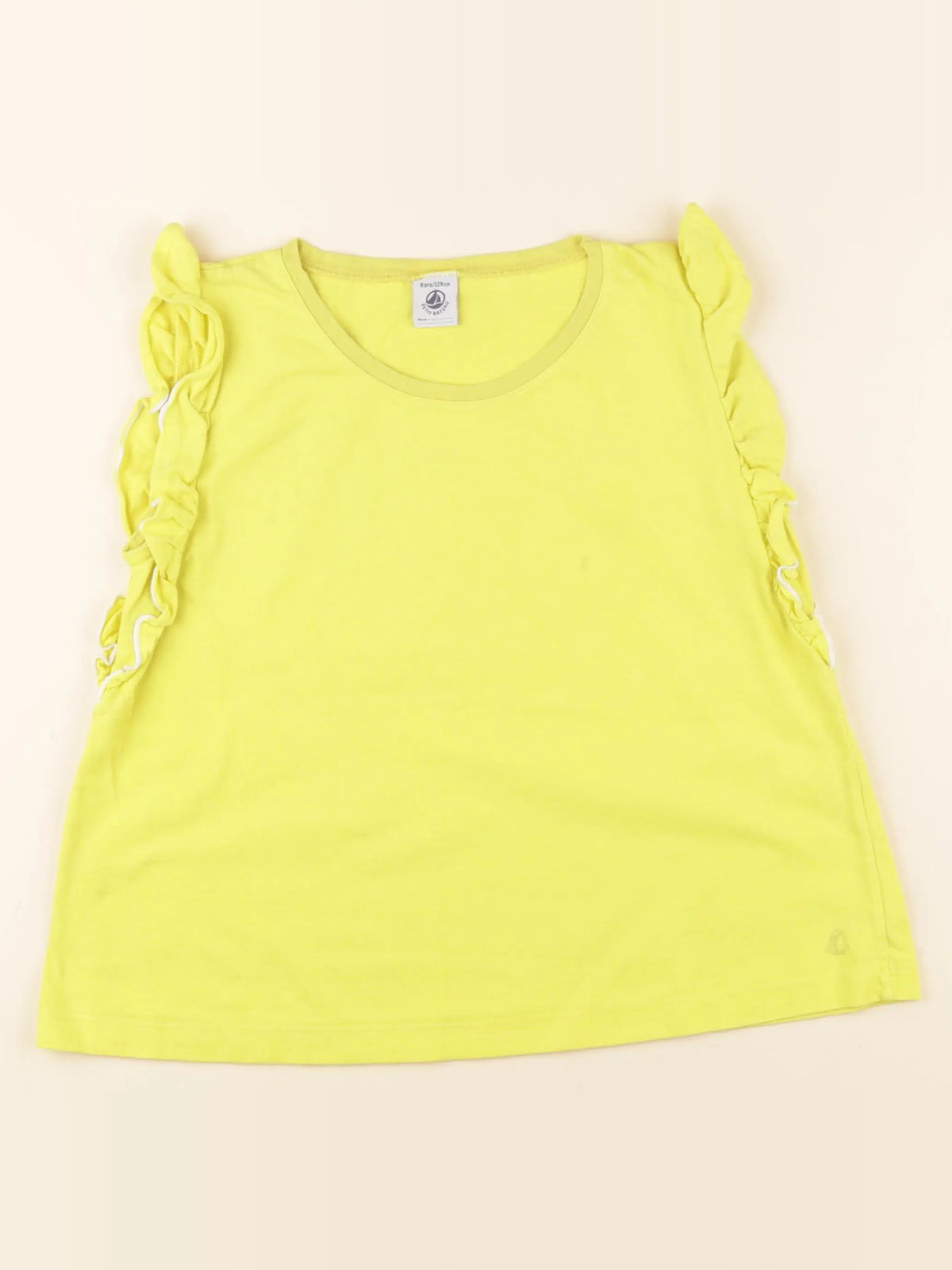 Petit Bateau - tee-shirt jaune - 8 ans