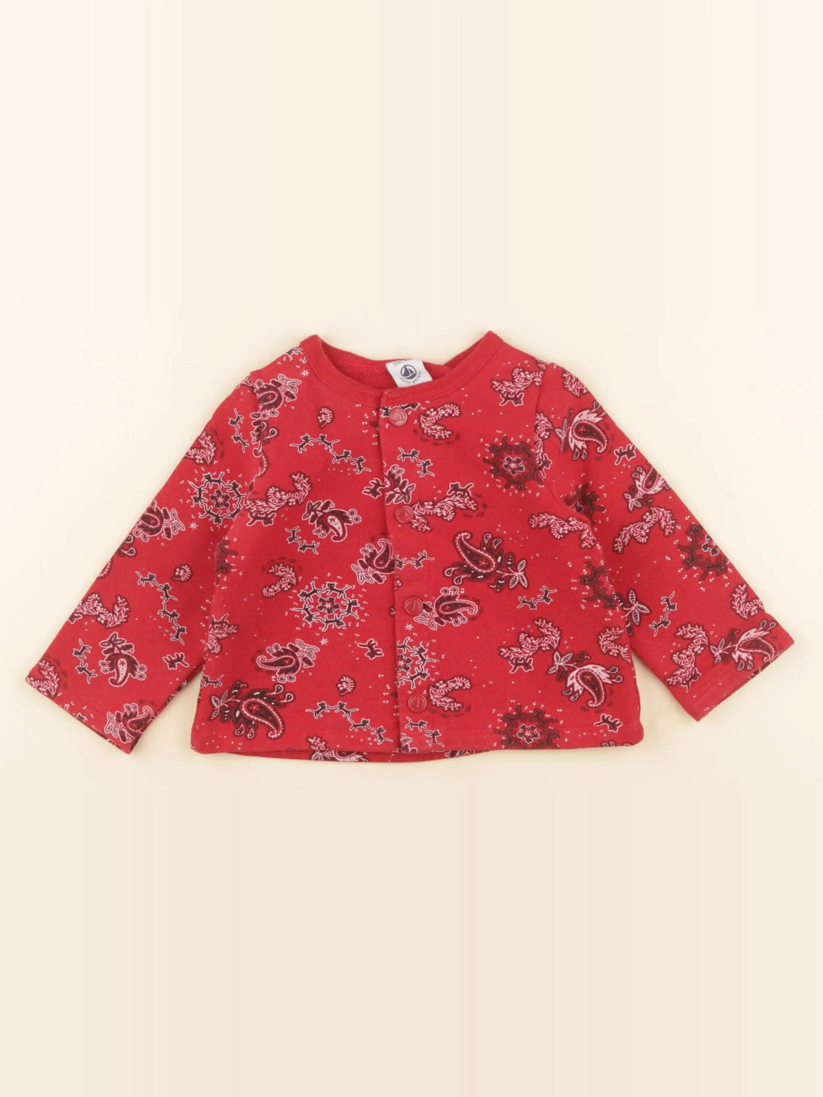 Petit Bateau - sweat rouge - 12 mois