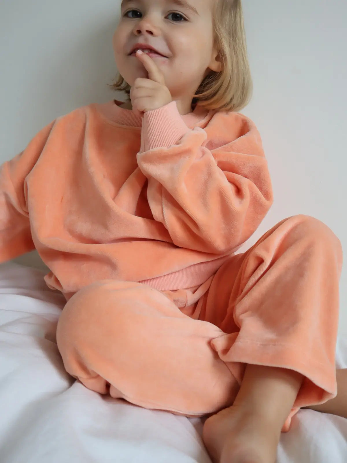 Le pyjama velours Pêche