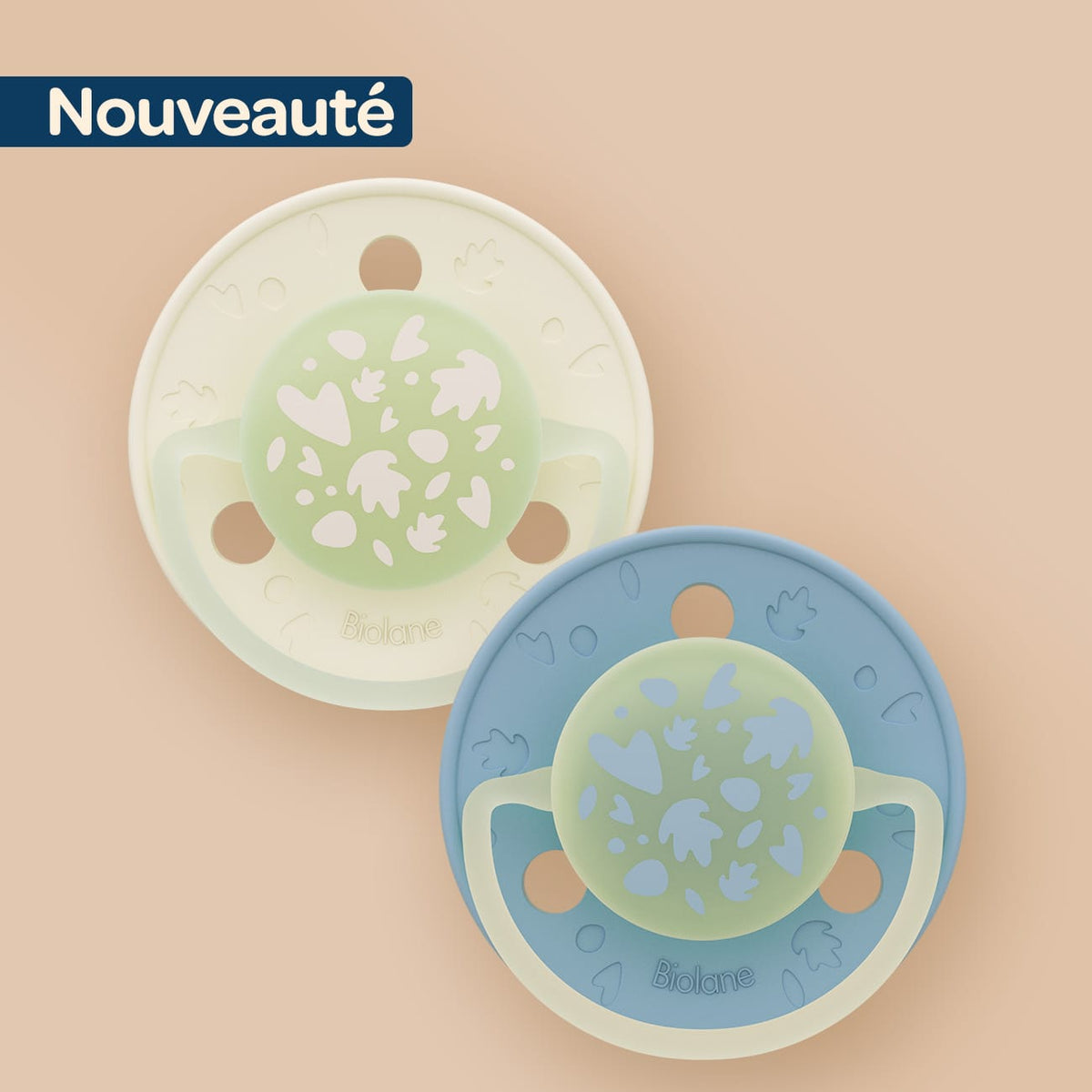 Lot de 2 sucettes nuit rondes Bleu
