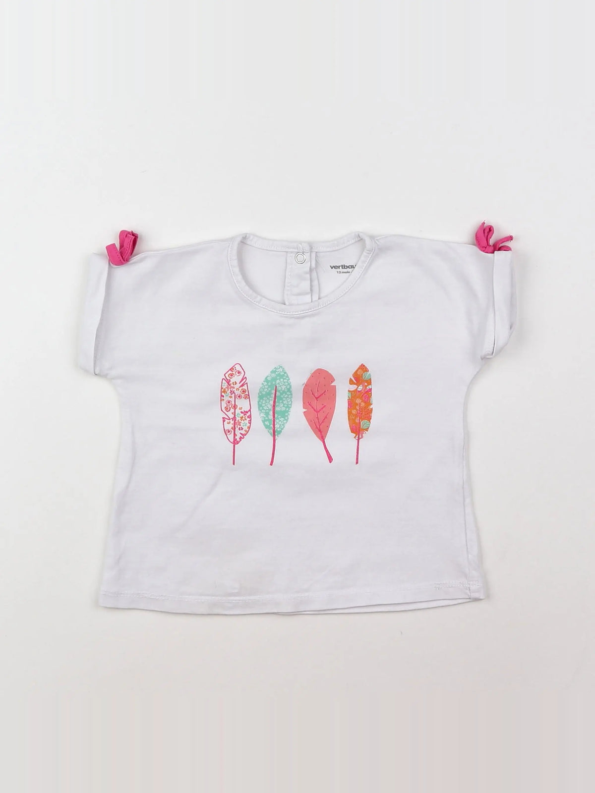 Vertbaudet - tee-shirt blanc - 12 mois