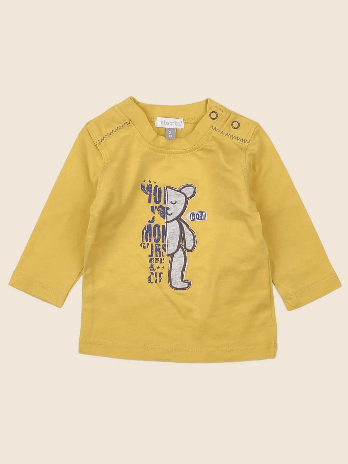 Absorba - tee-shirt jaune - 3 mois