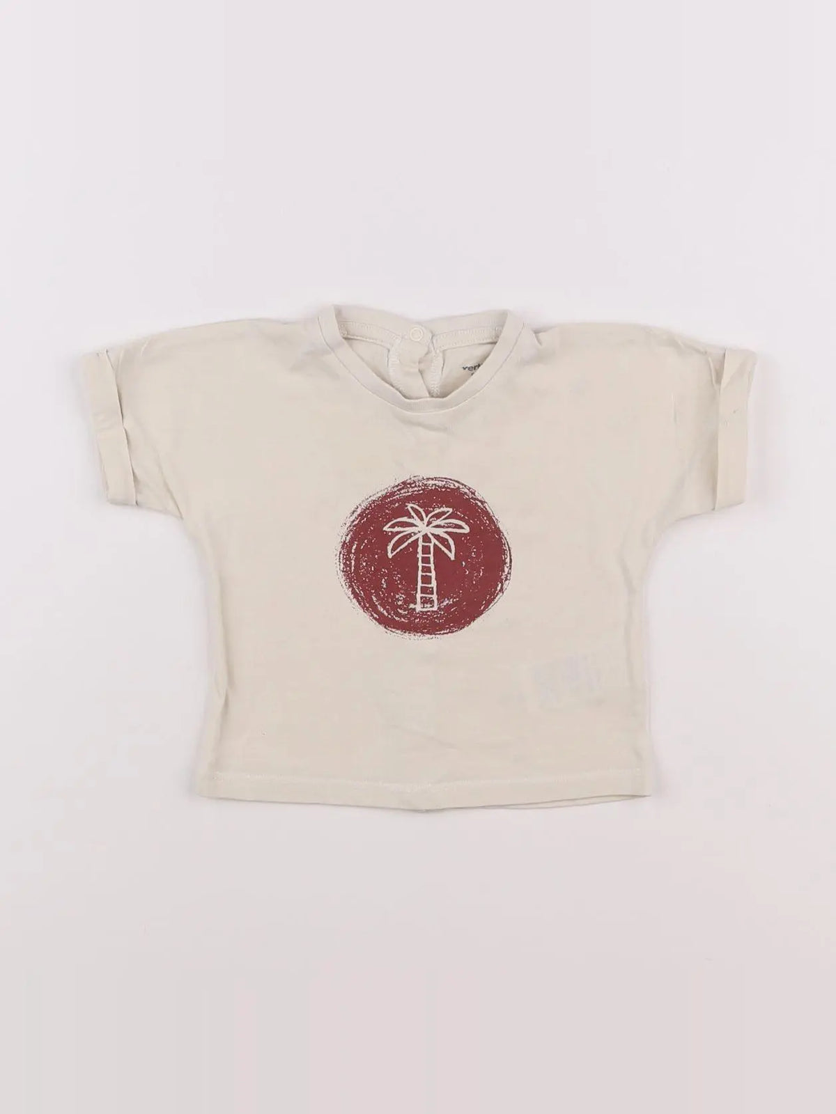 Vertbaudet - tee-shirt beige - 6 mois