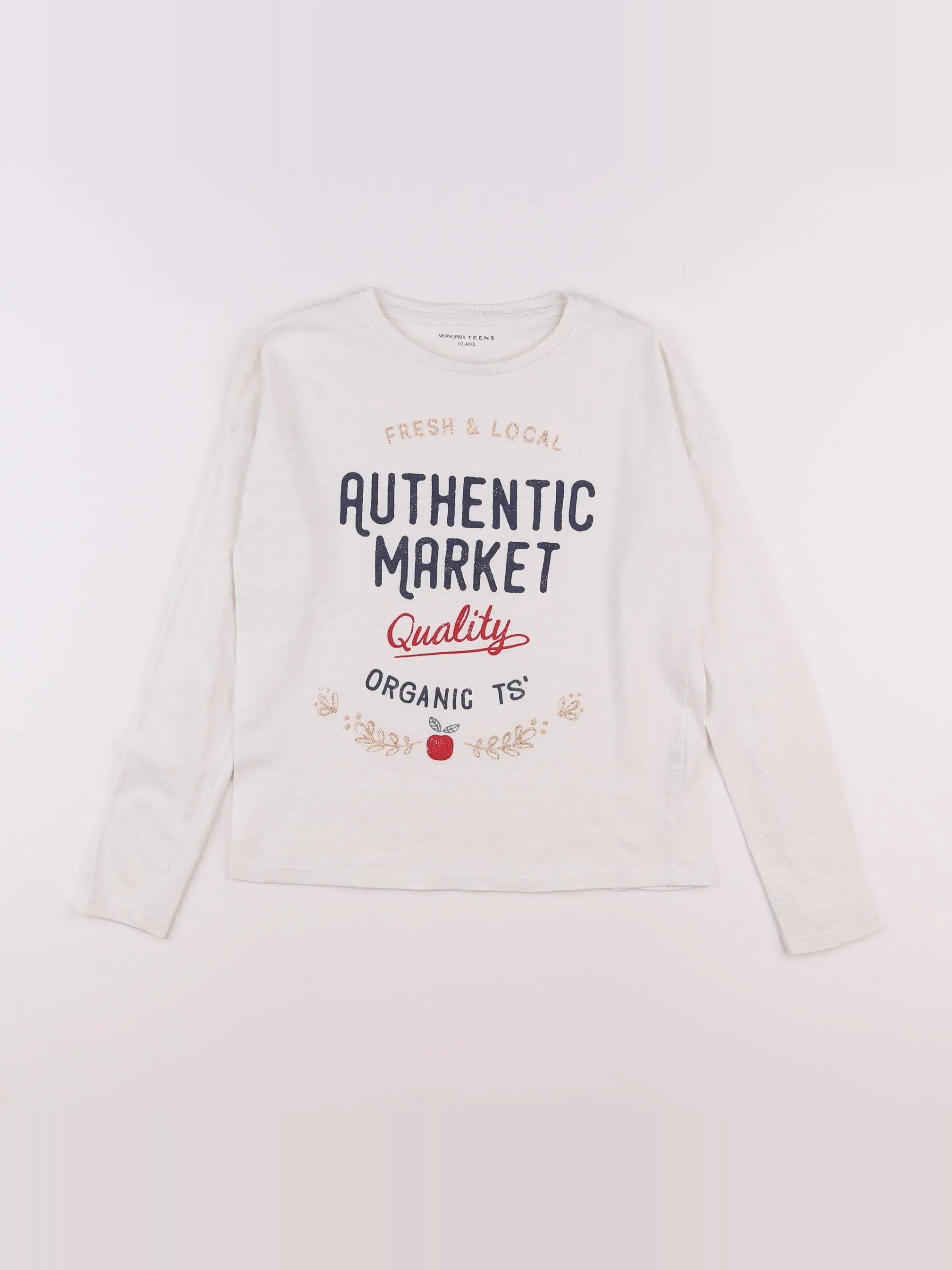 Monoprix - tee-shirt blanc - 10 ans