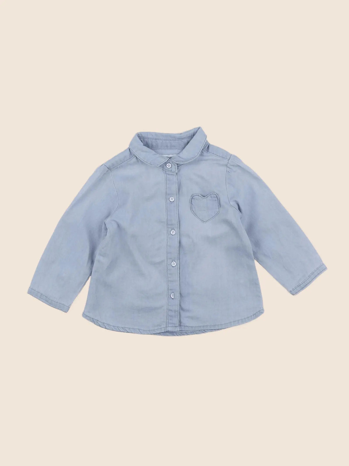 Vertbaudet - chemise bleu - 12 mois