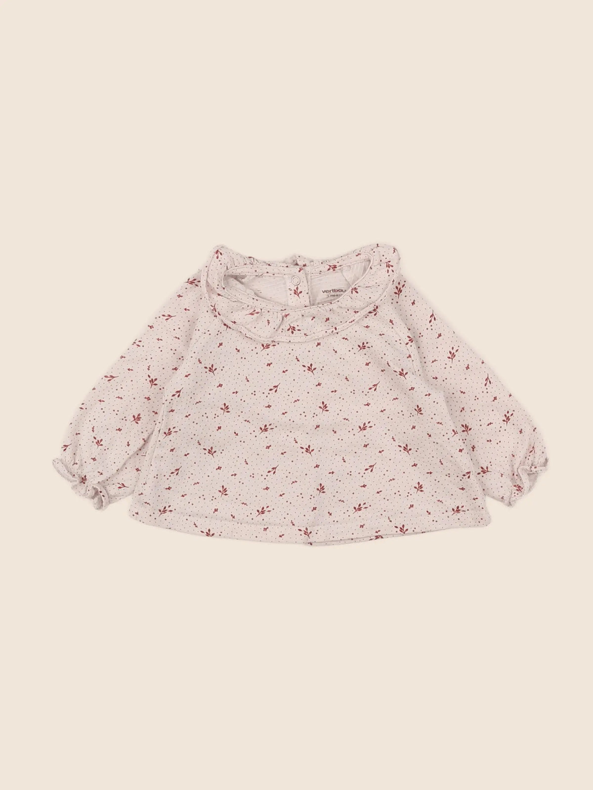Vertbaudet - tee-shirt gris, rose - 3 mois