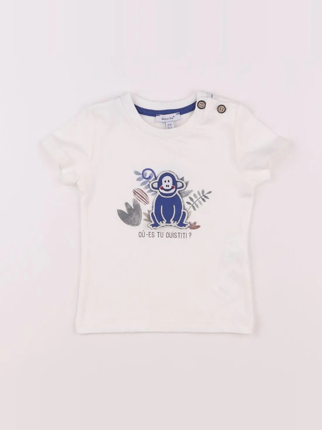 Absorba - tee-shirt blanc - 6 mois