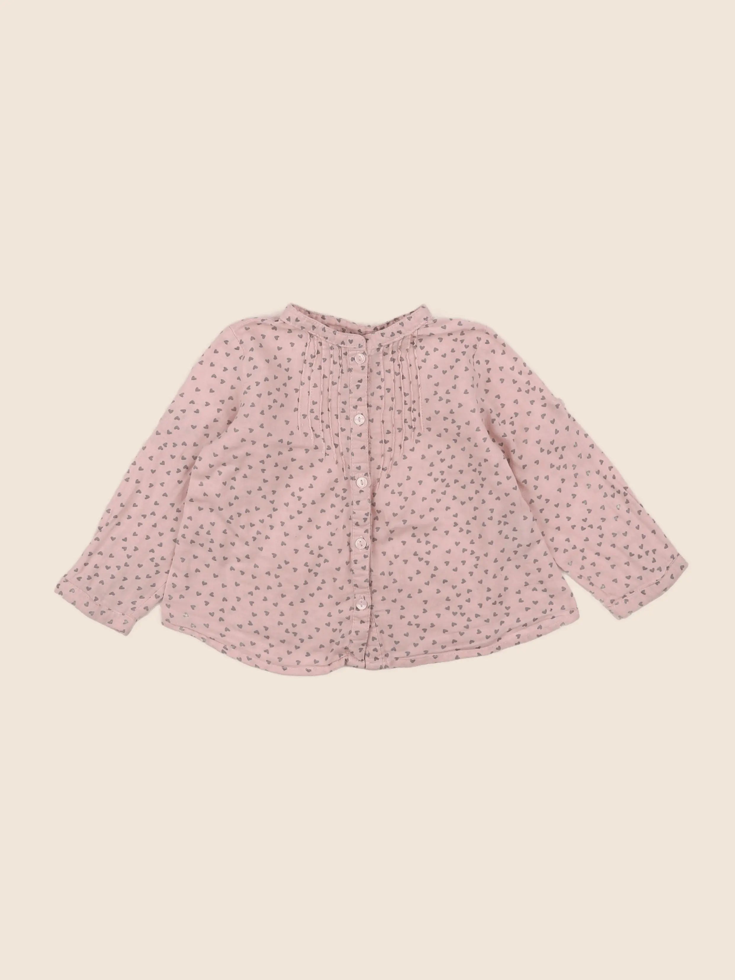 Zara - blouse rose - 12/18 mois