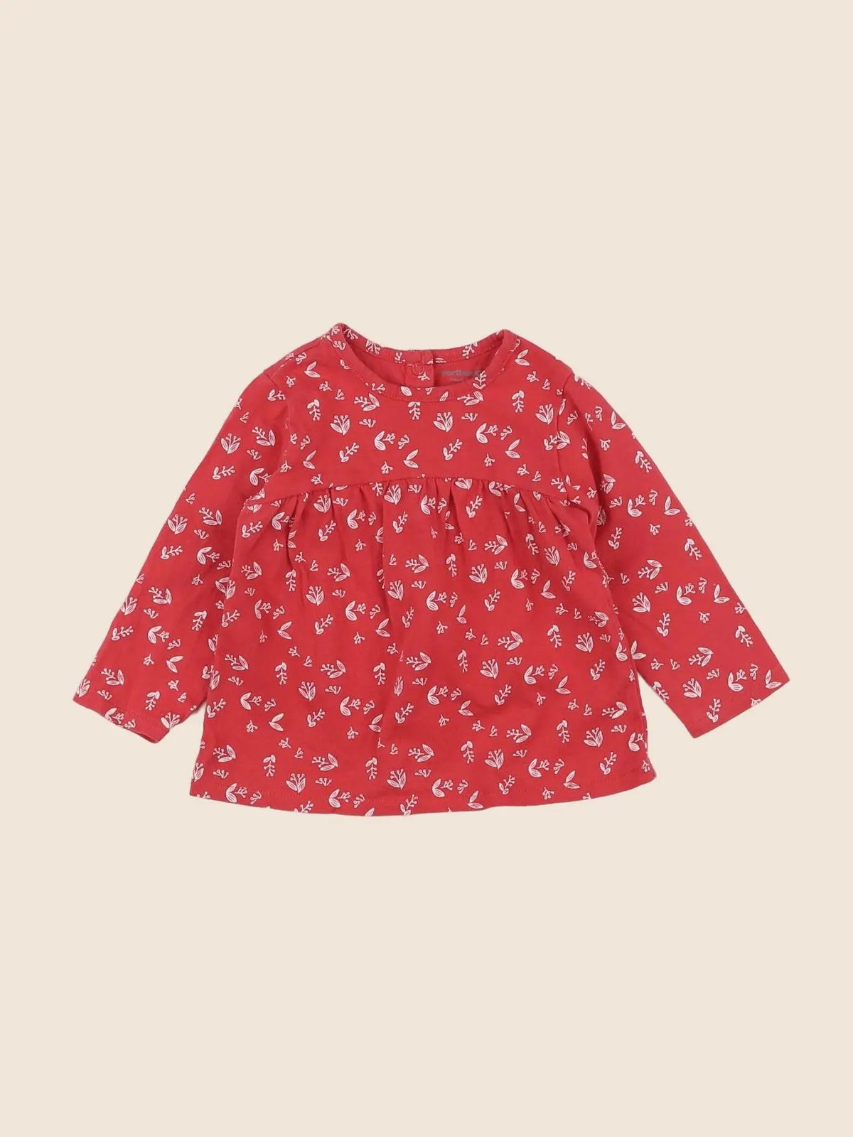 Vertbaudet - tee-shirt rouge - 9 mois