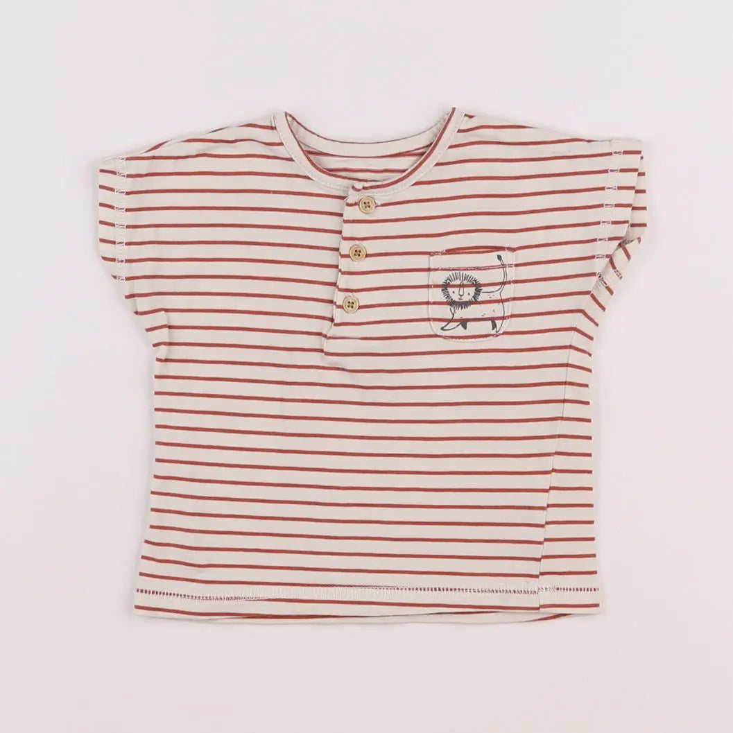 Vertbaudet - tee-shirt rouge - 6 mois