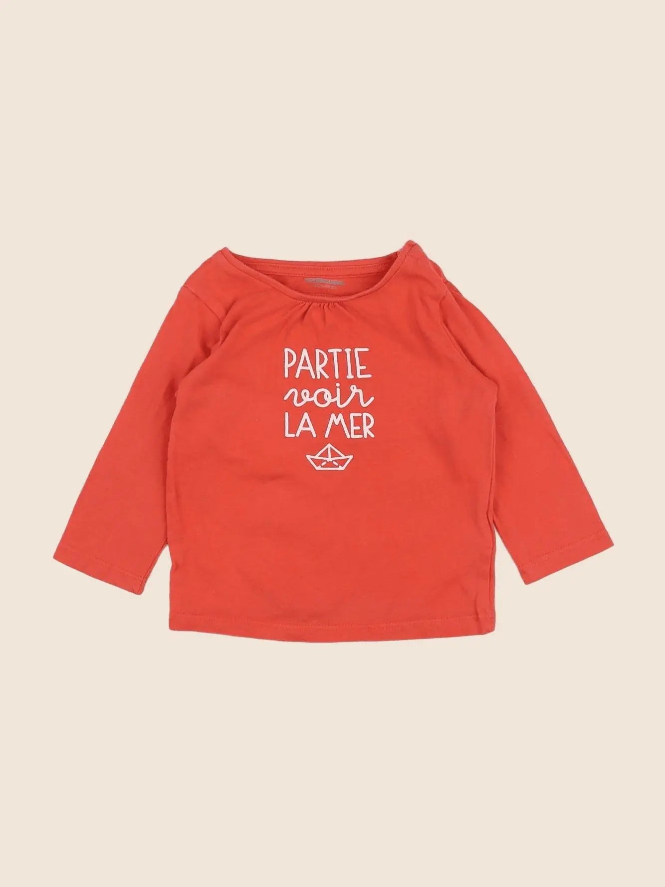 Vertbaudet - tee-shirt orange - 9 mois