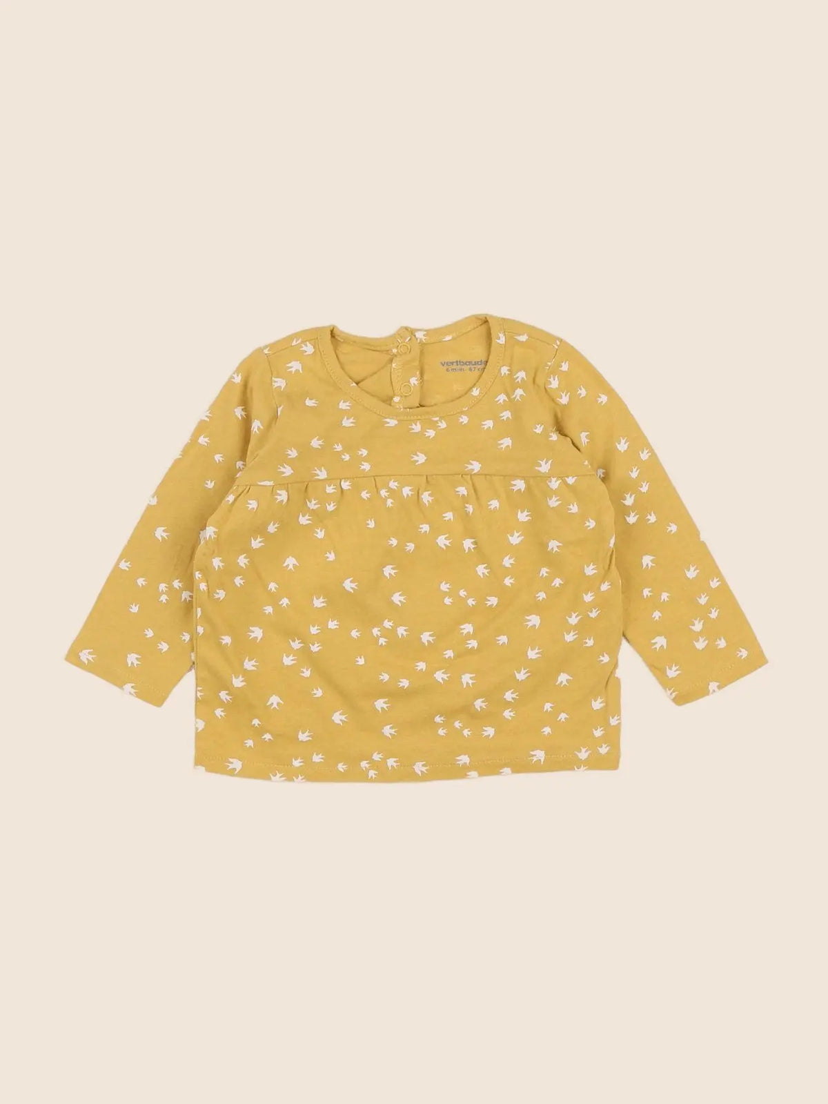 Vertbaudet - tee-shirt jaune - 6 mois