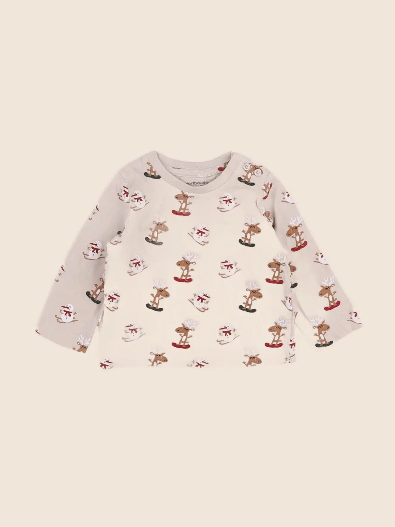 Vertbaudet - tee-shirt beige - 6 mois