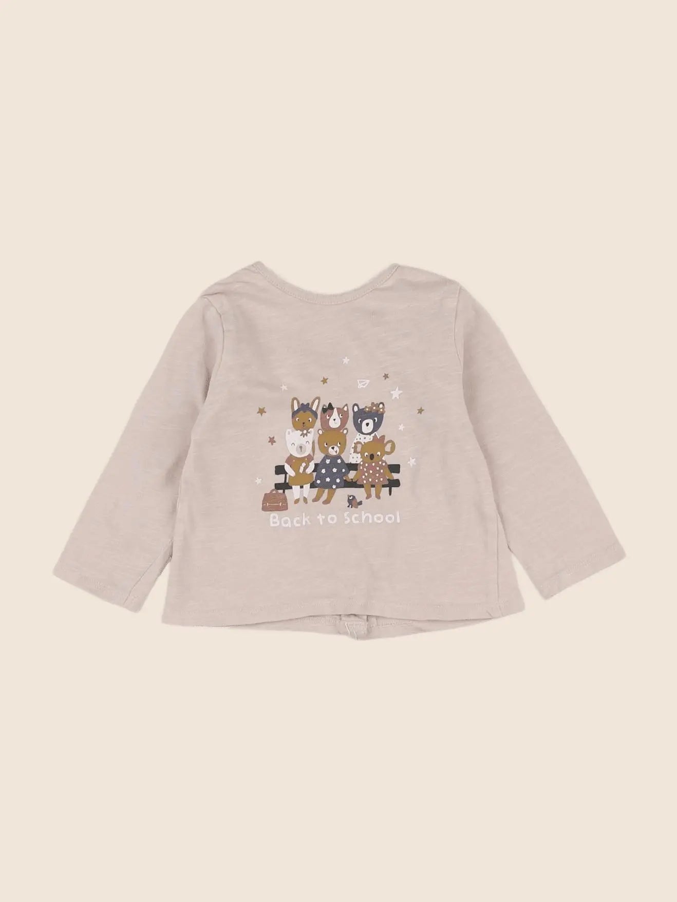 Vertbaudet - tee-shirt taupe - 6 mois