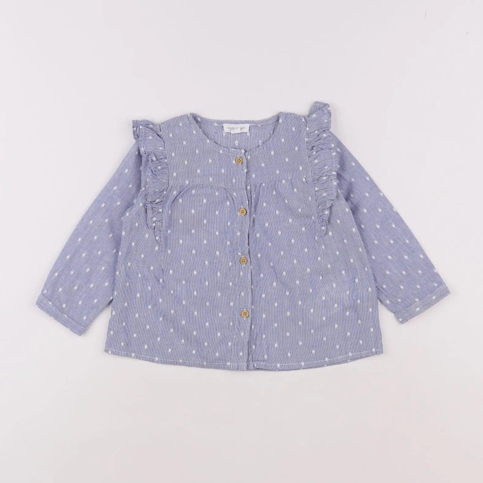 Vertbaudet - blouse bleu - 12 mois