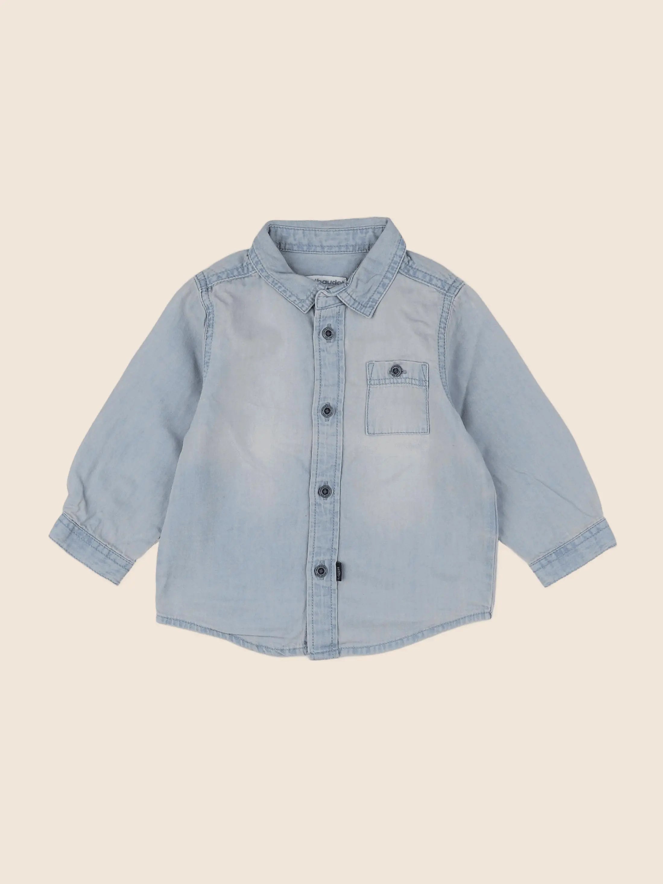 Vertbaudet - chemise bleu - 12 mois